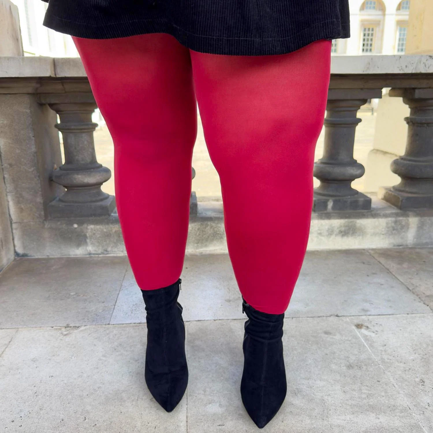 80 Denier Castor Oil Tights - Blood Red - Zenithce