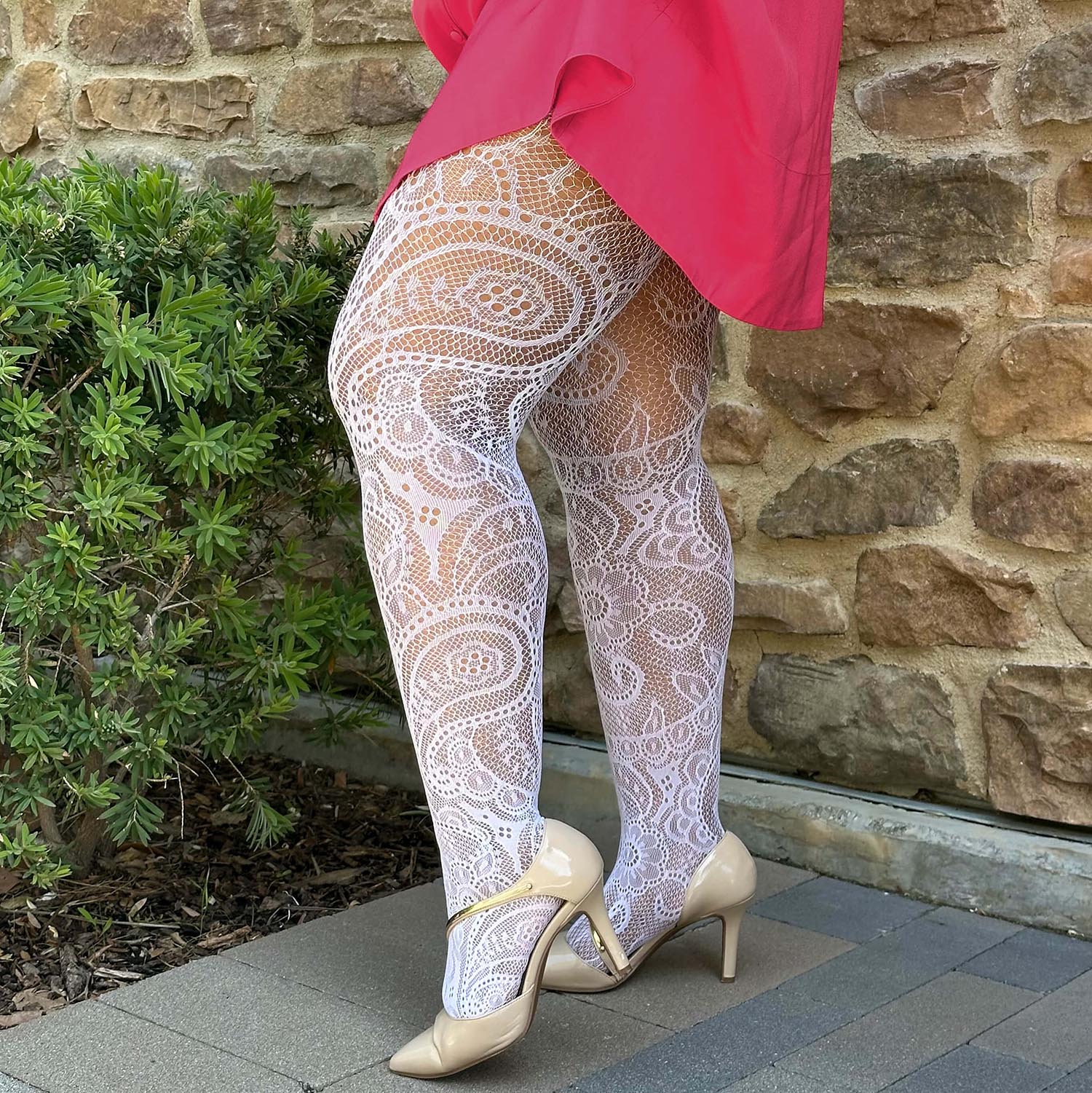 Botanical Fishnets - White - Zenithce