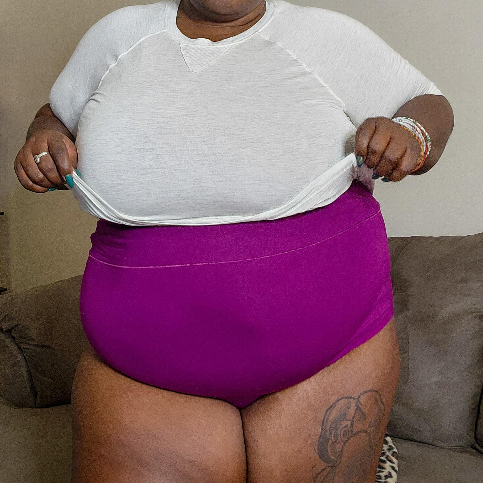 Organic Cotton Super High Waist Knickers - Figgy Pudding - Zenithce