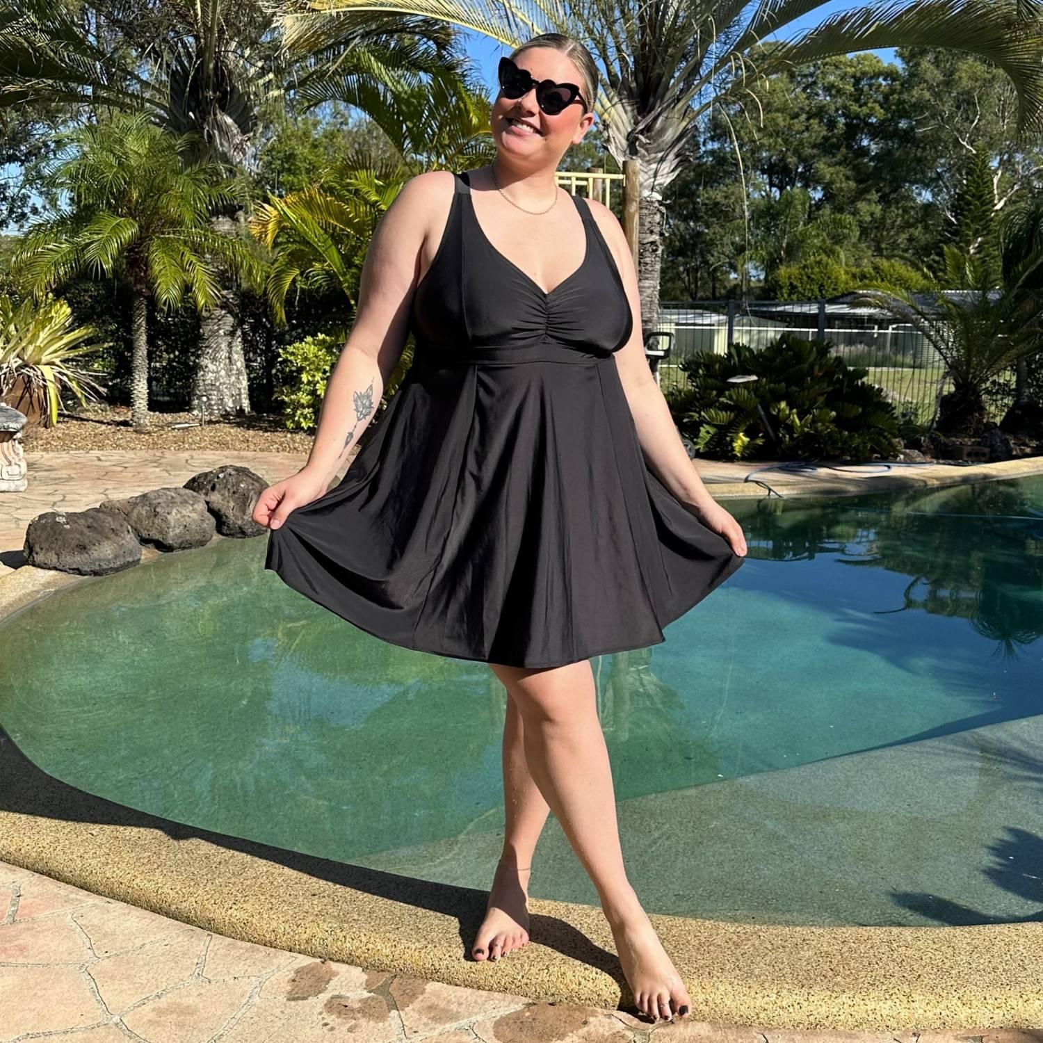 There Can Be Only One Swim Dress - Black - Zenithce