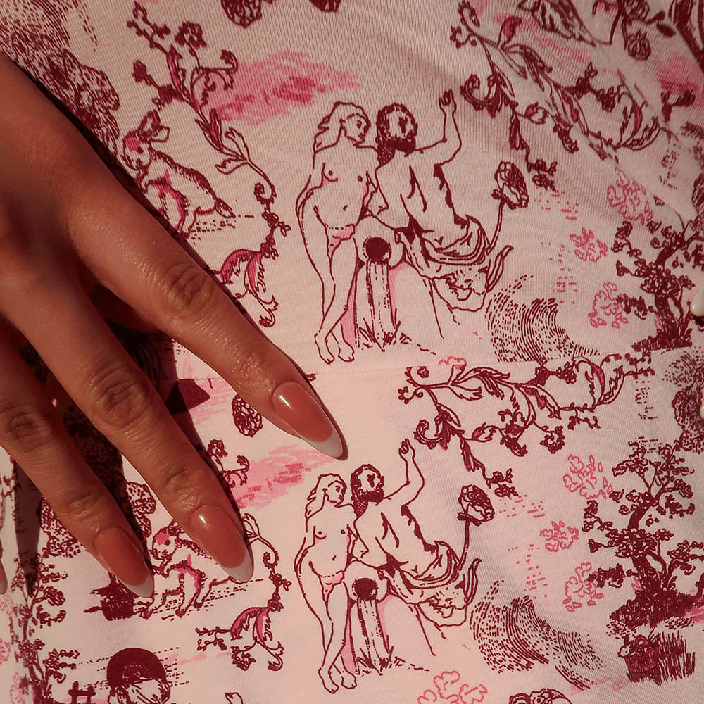 Wrap Dress - Passion au Jardin - L'Amour Rose - Zenithce