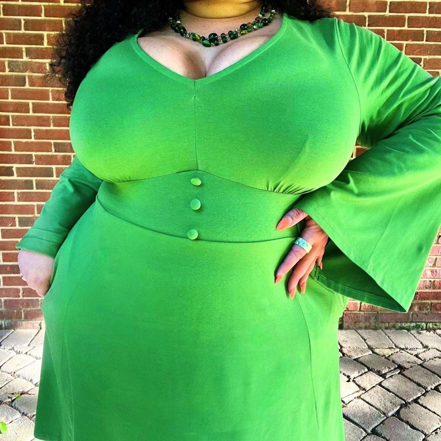 Bell Sleeve Mini Dress - Meadow - Zenithce