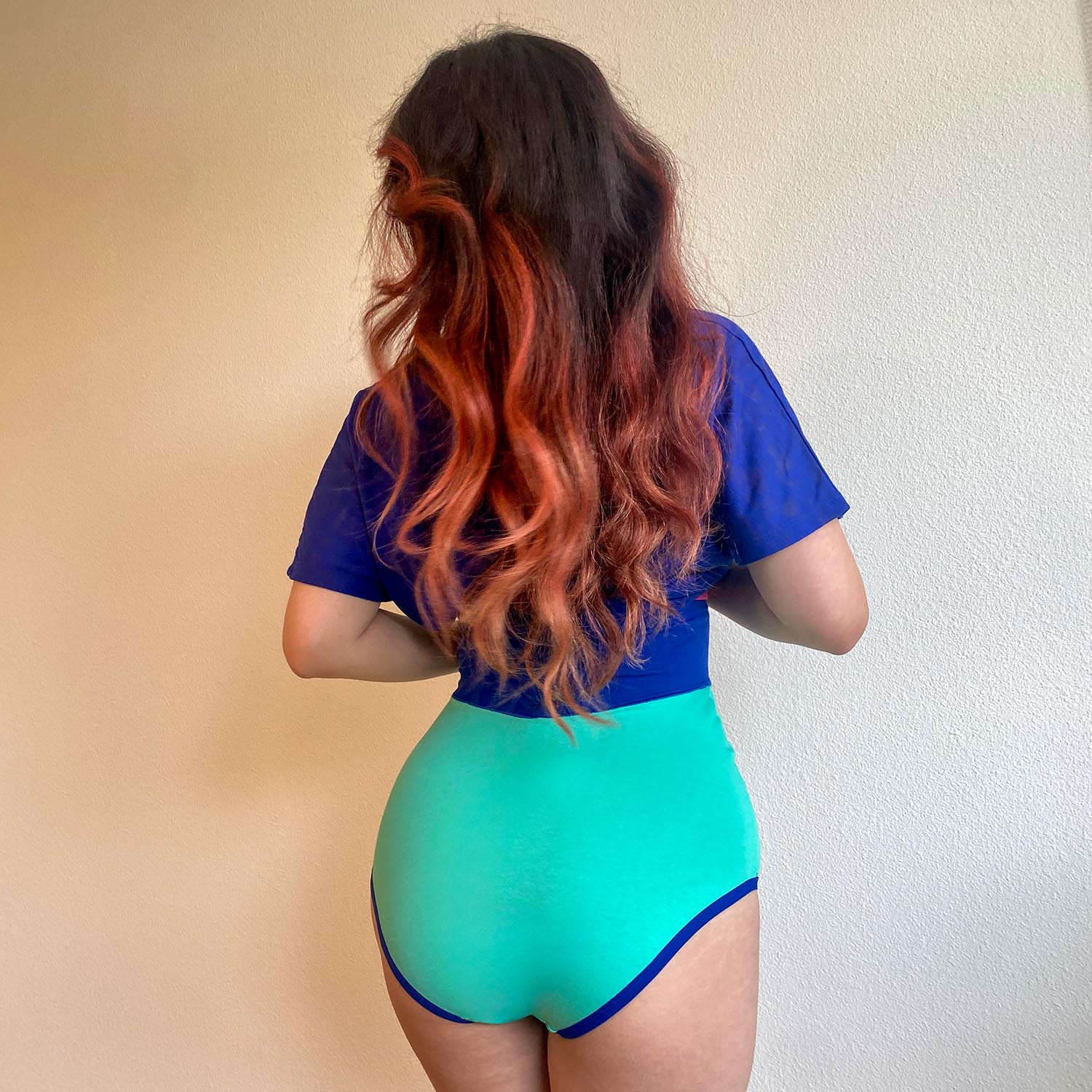 Organic Cotton Super High Waist Duo Knickers - Mint & Arabesque - Zenithce