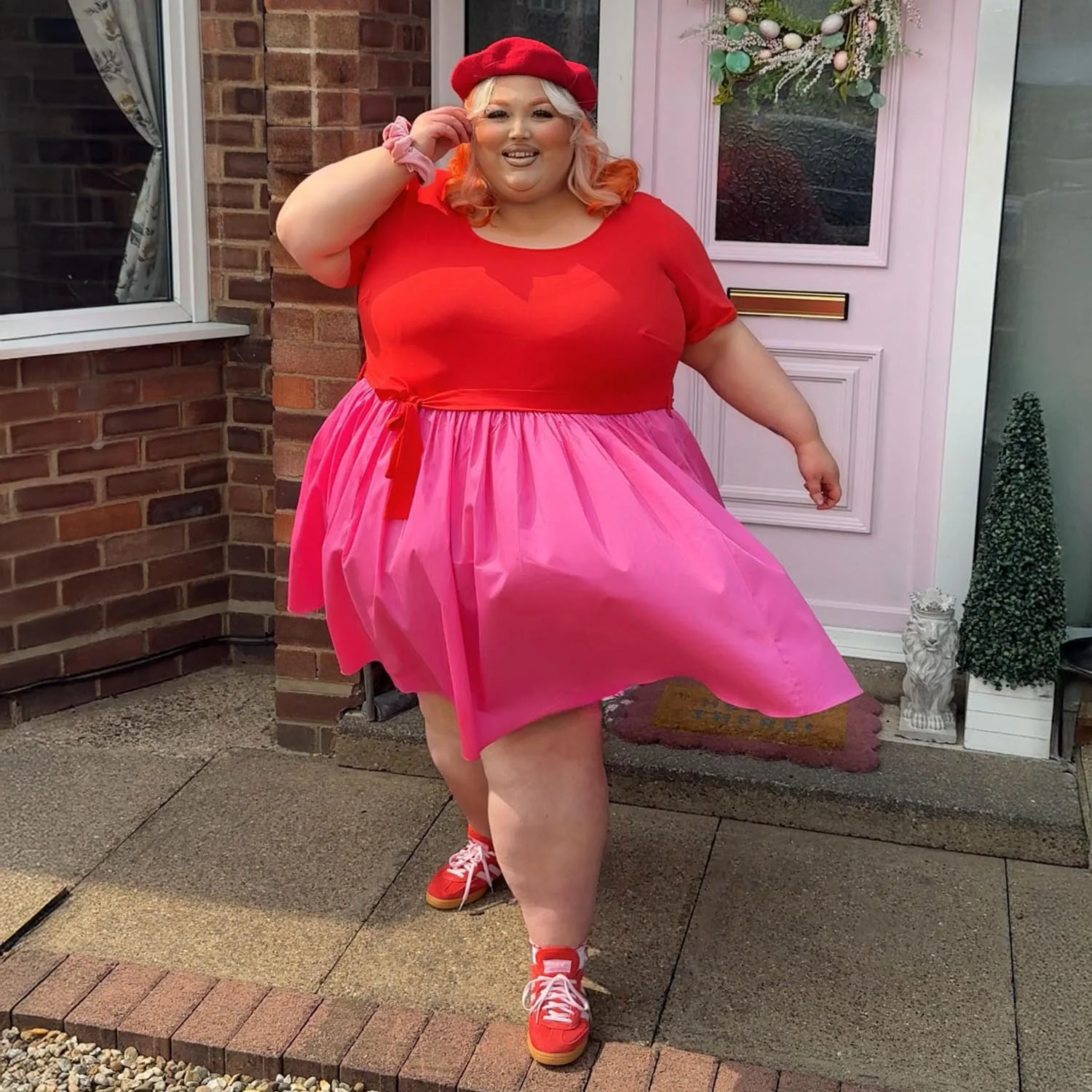 Poplin Tee Dress - Sangria/Pink Lady - Zenithce