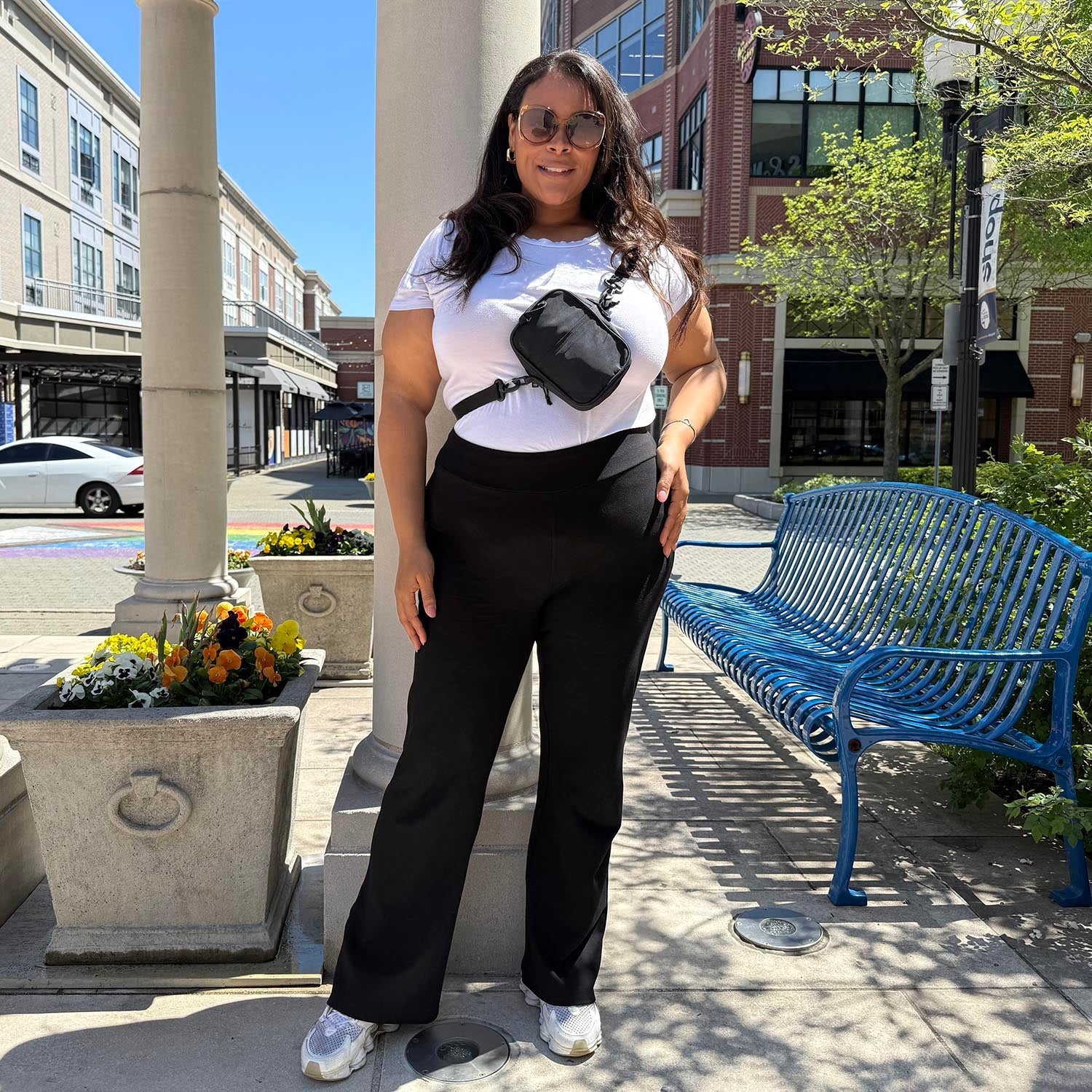 Squat-Proof Kick Flare Leggings - Black - Zenithce