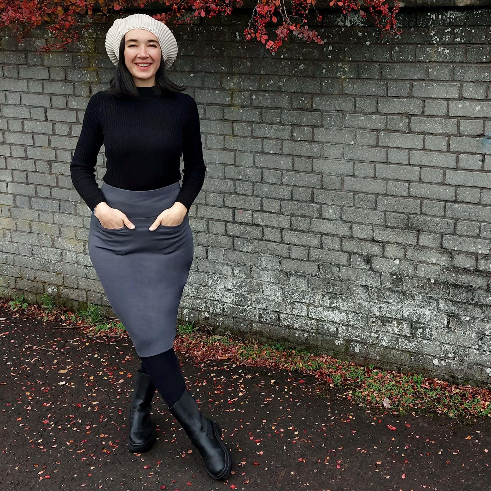 Pencil Skirt - Slate Grey - Zenithce