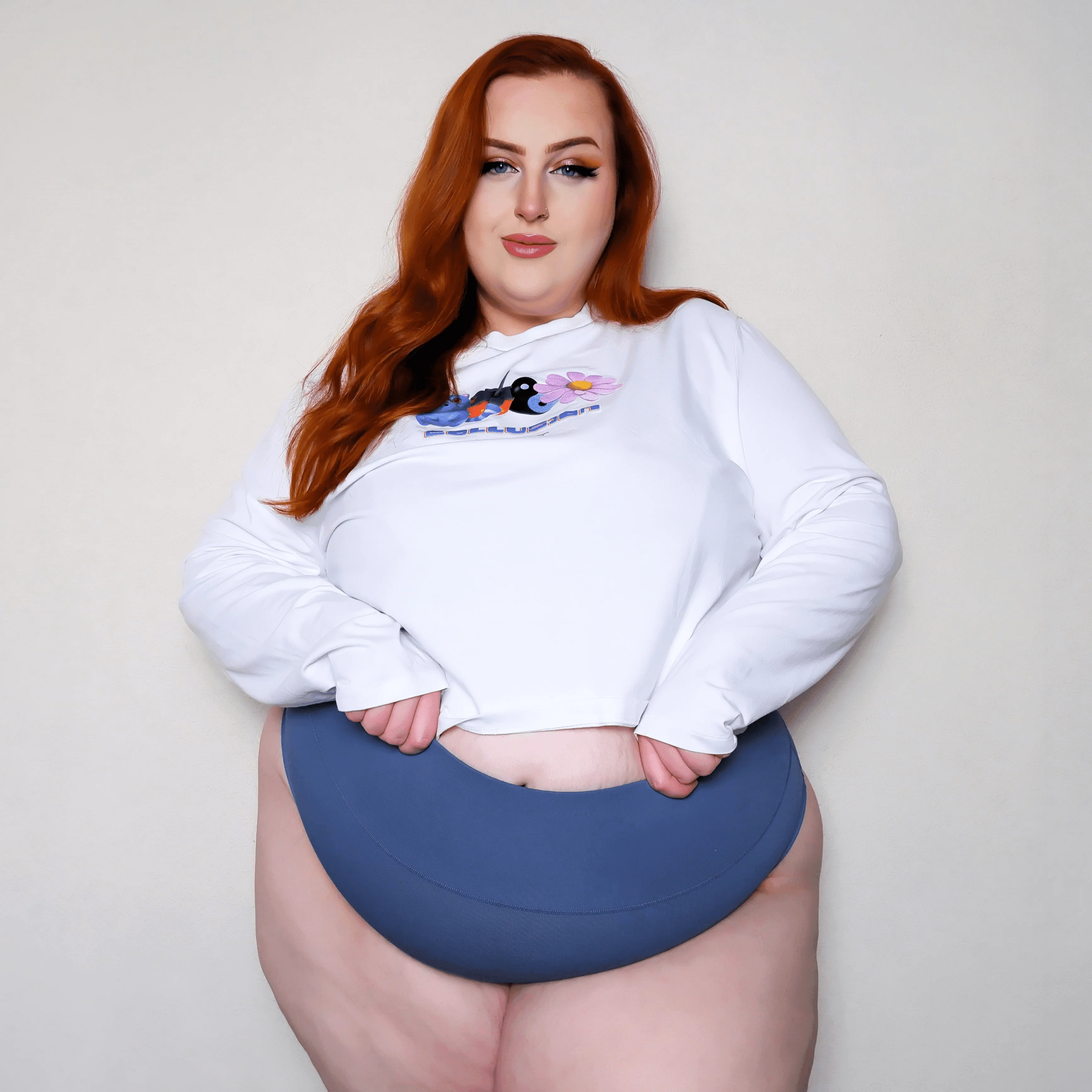 Organic Cotton Cheeky High Leg Knickers -  Denim - Zenithce