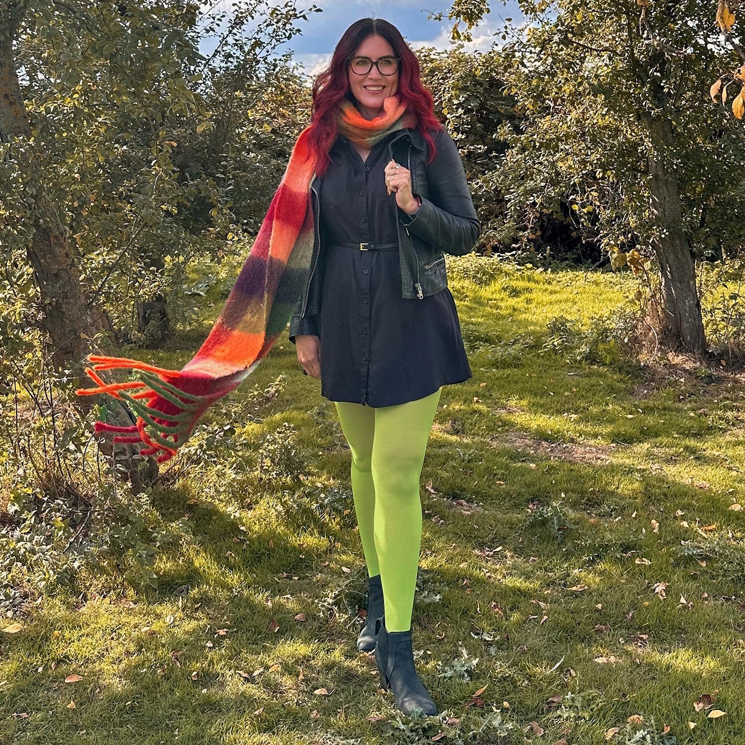 80 Denier Tights - Granny Smith - Zenithce