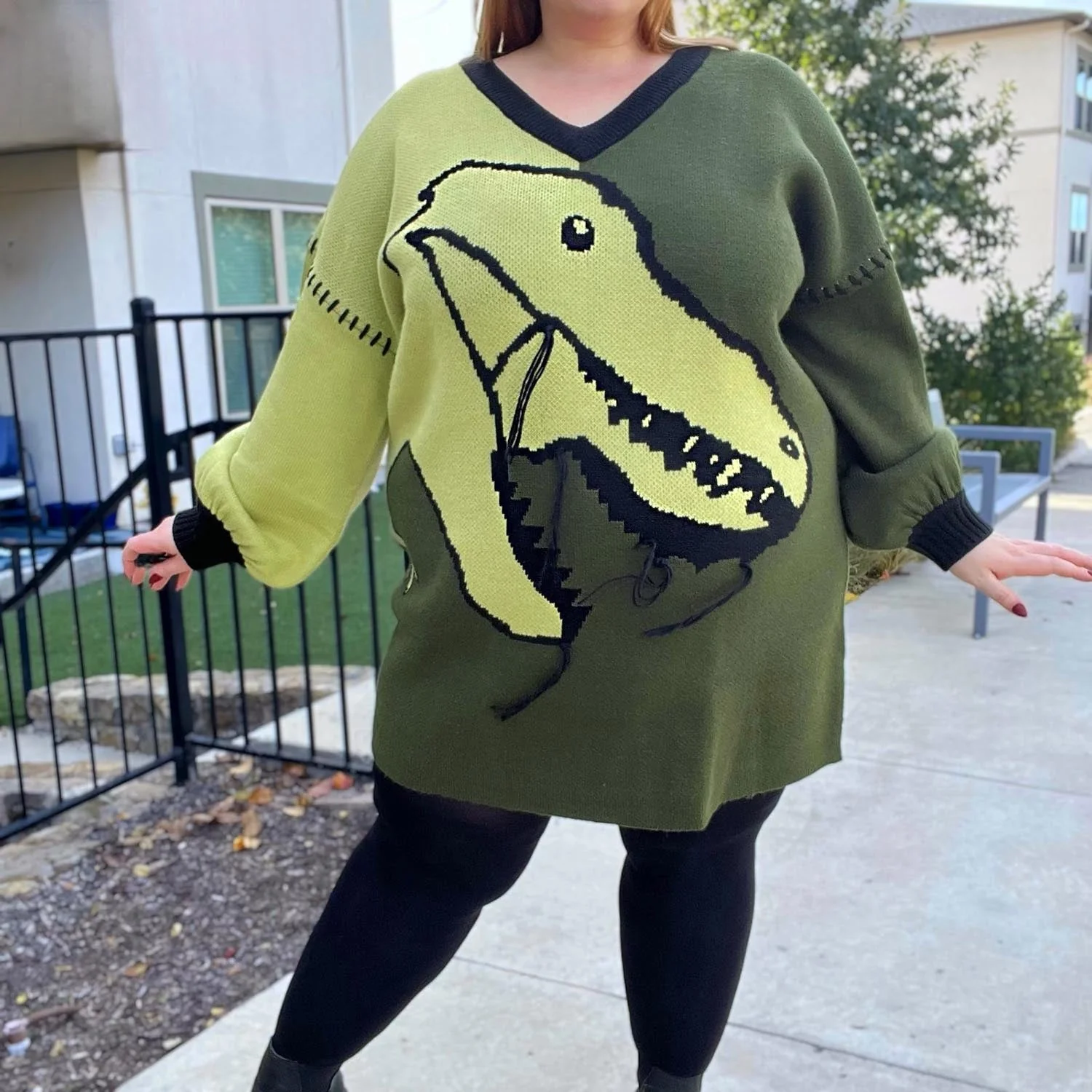Dinosaur Jumper Dress - Rex - Zenithce