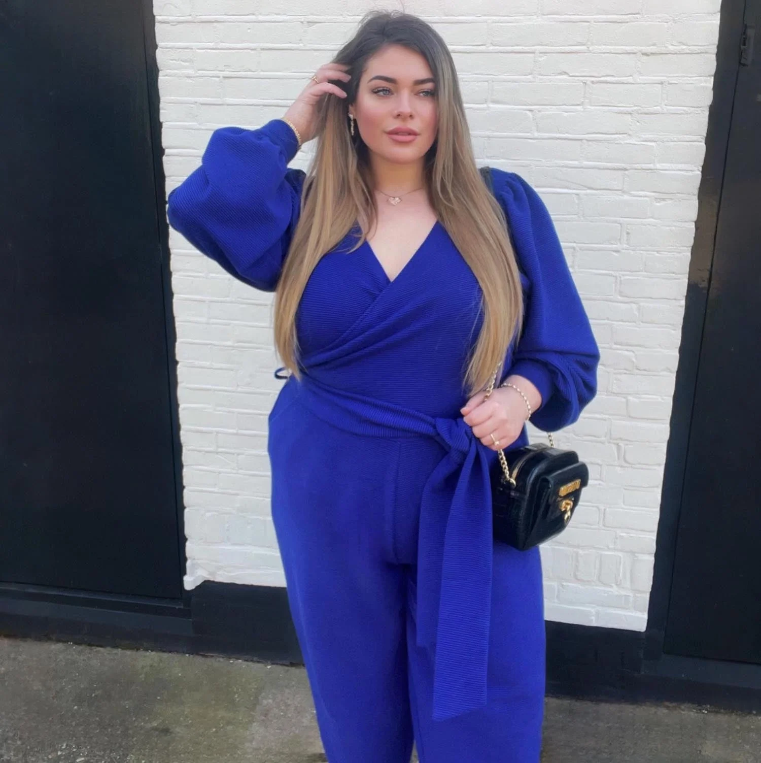 Ottoman Long Sleeve Wrap Jumpsuit - Aretha - Zenithce