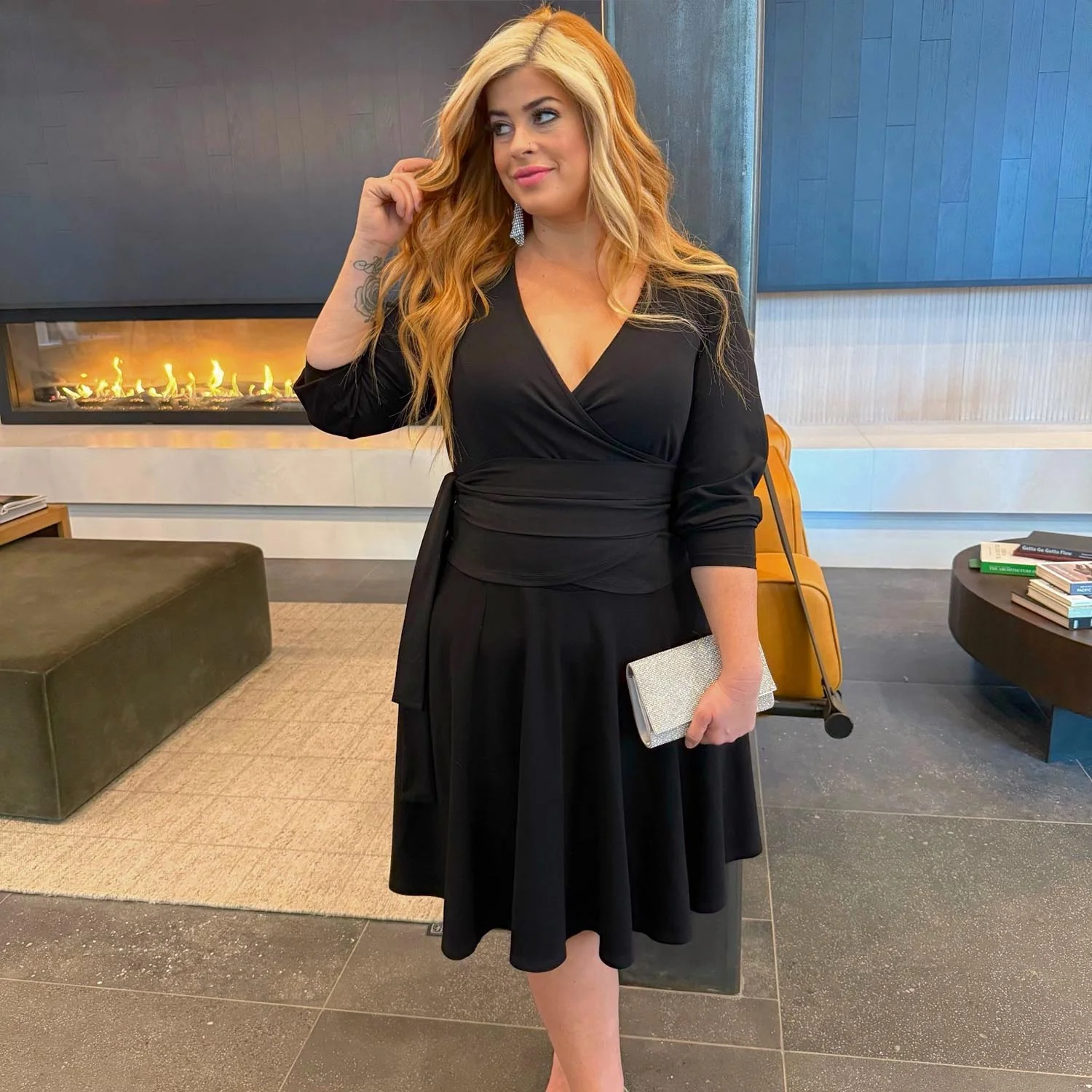 Organic Cotton Wrap Top - Black - Zenithce