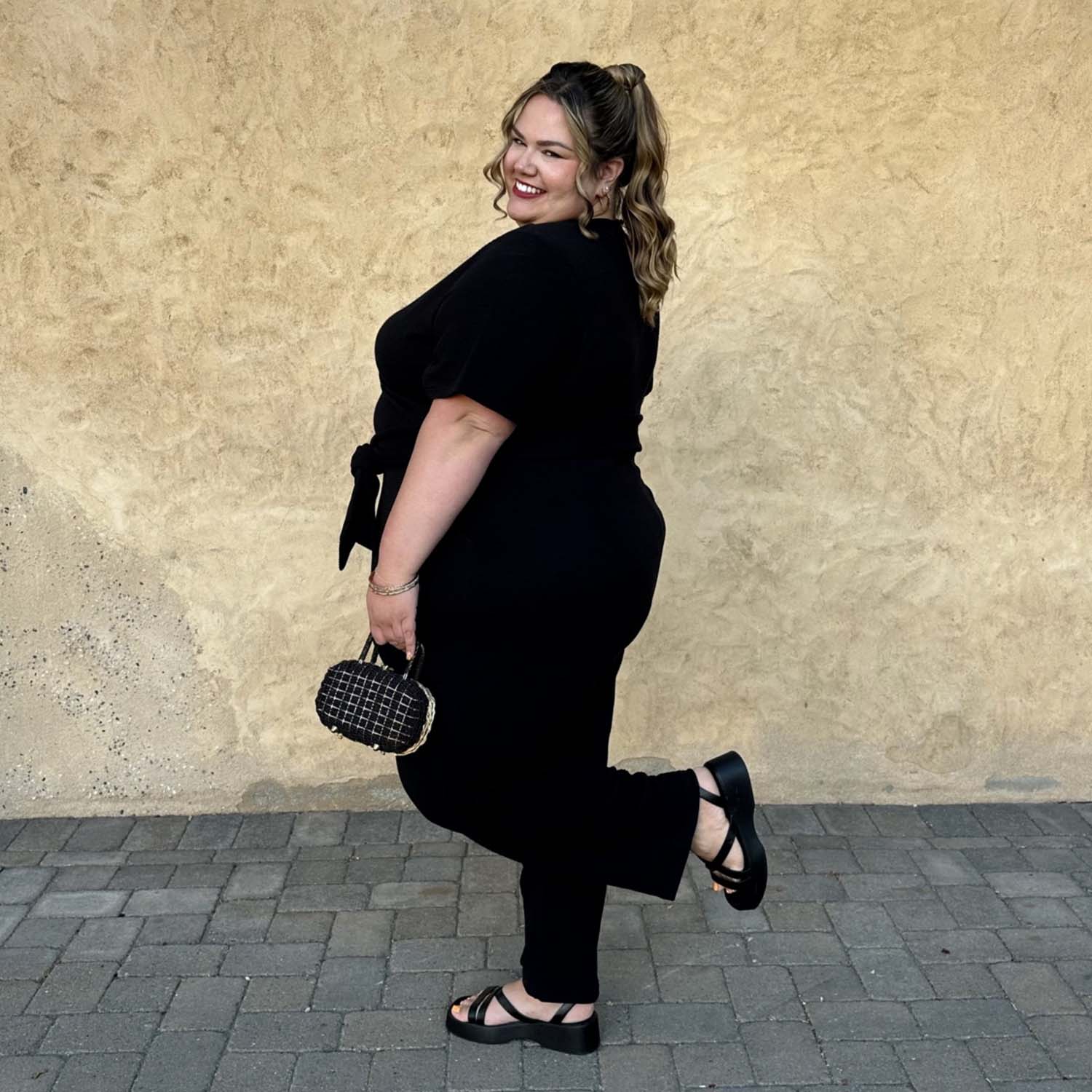 Ottoman Wrap Jumpsuit - Black - Zenithce