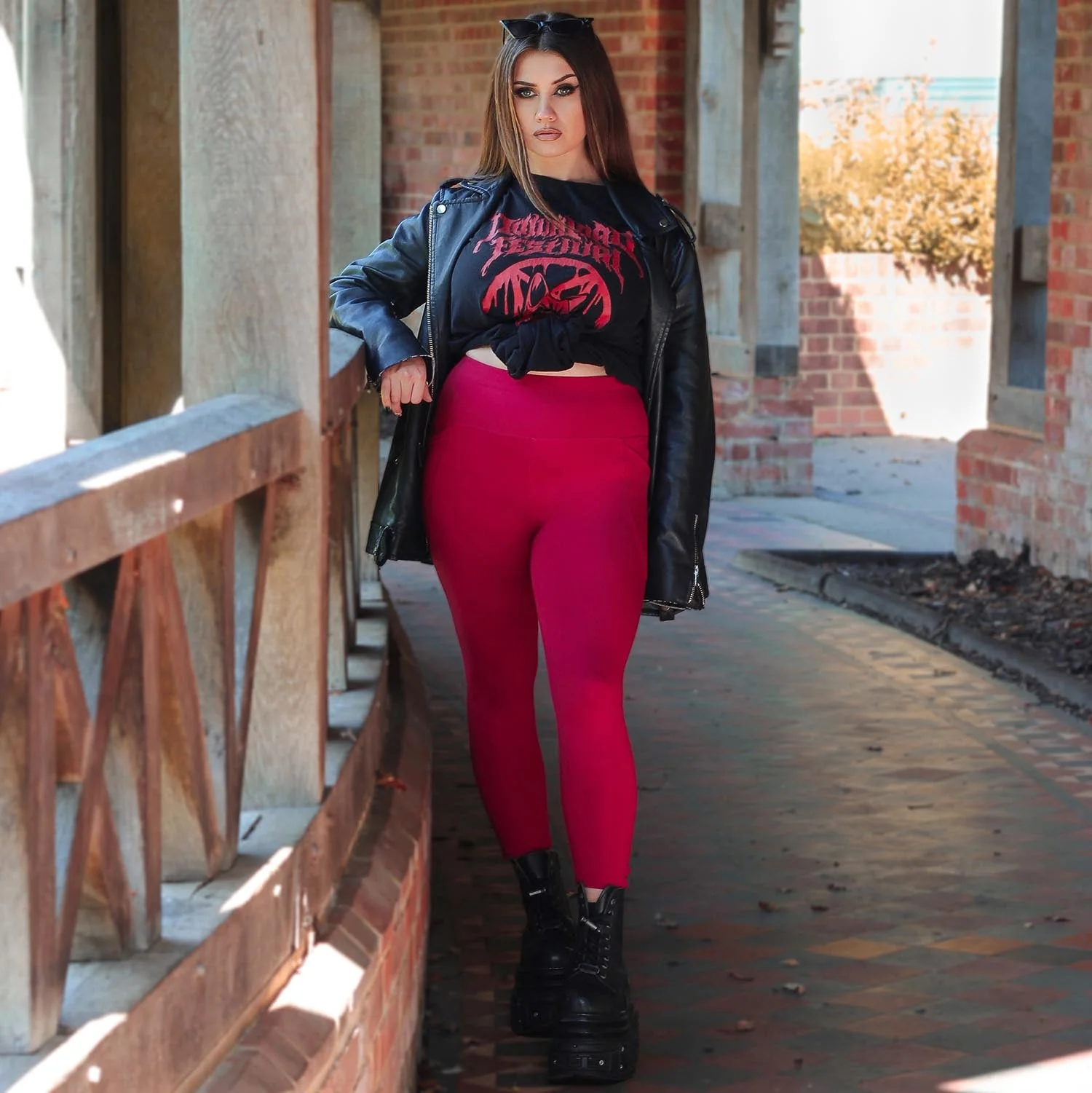 Squat-Proof Leggings - Blood Red - Zenithce