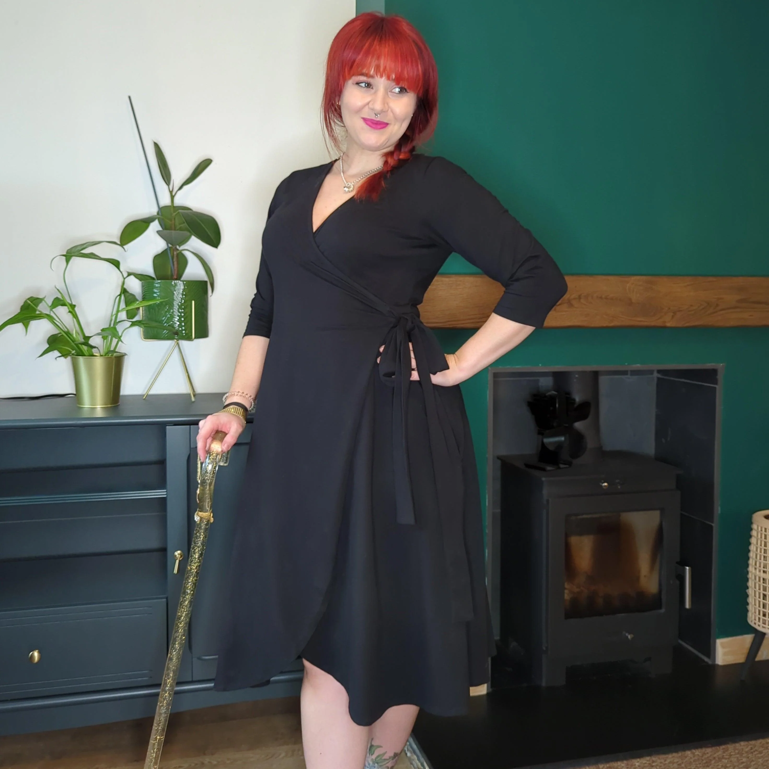 Wrap Dress - Black - Zenithce