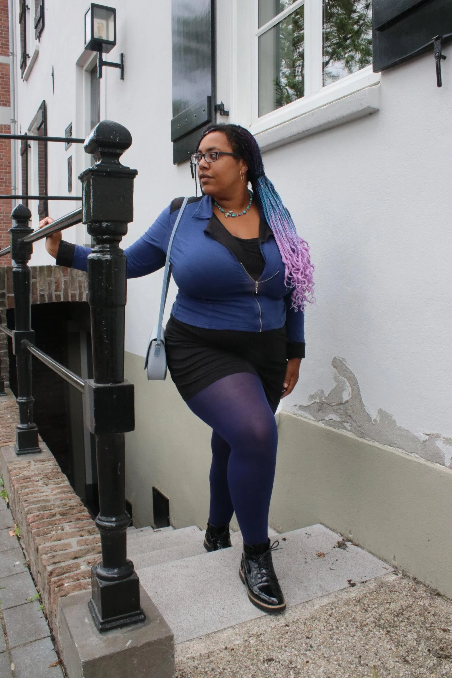 80 Denier Castor Oil Tights - Navy - Zenithce