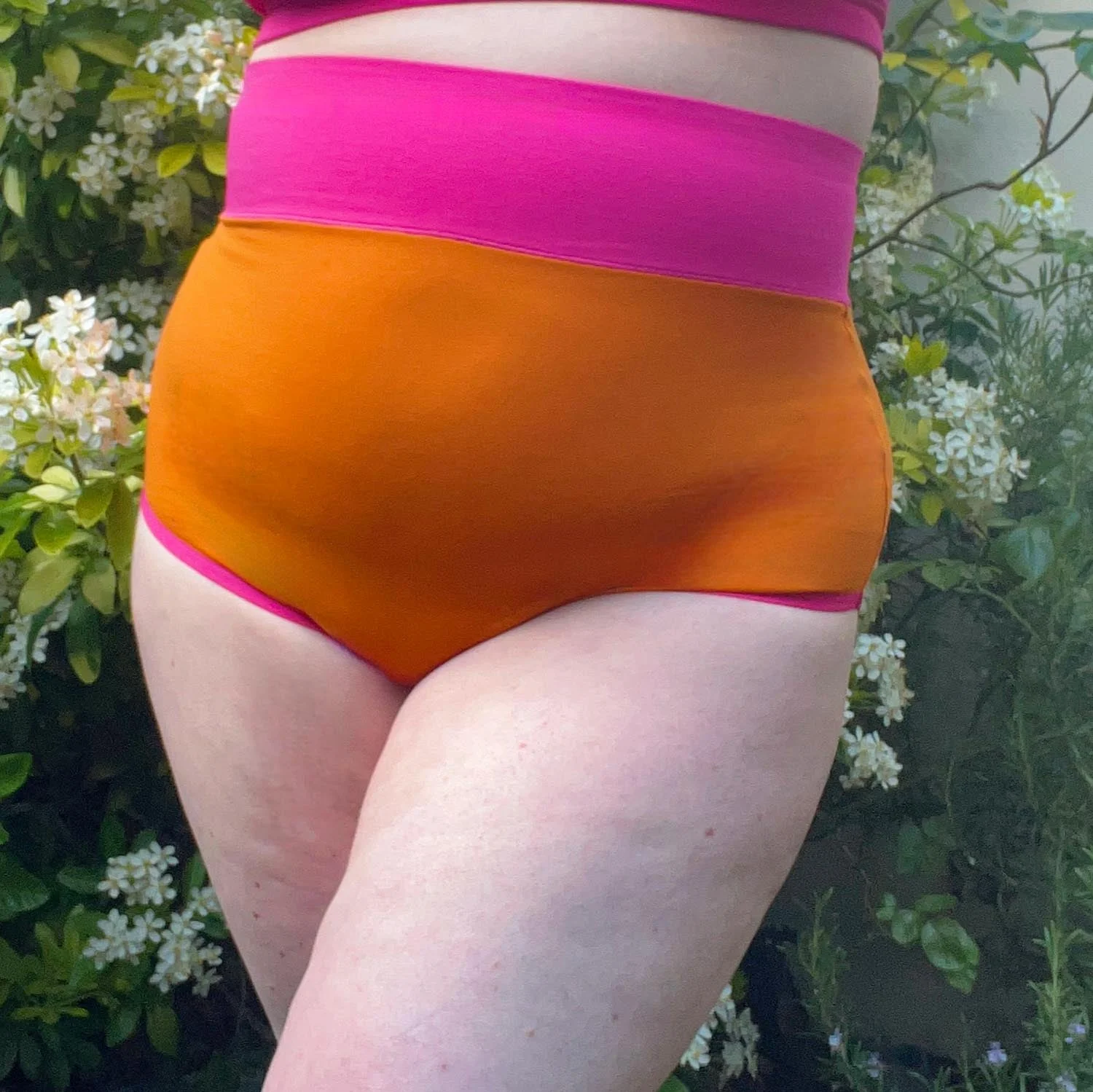 Organic Cotton Super High Waist Duo Knickers - Papaya & Barbara - Zenithce