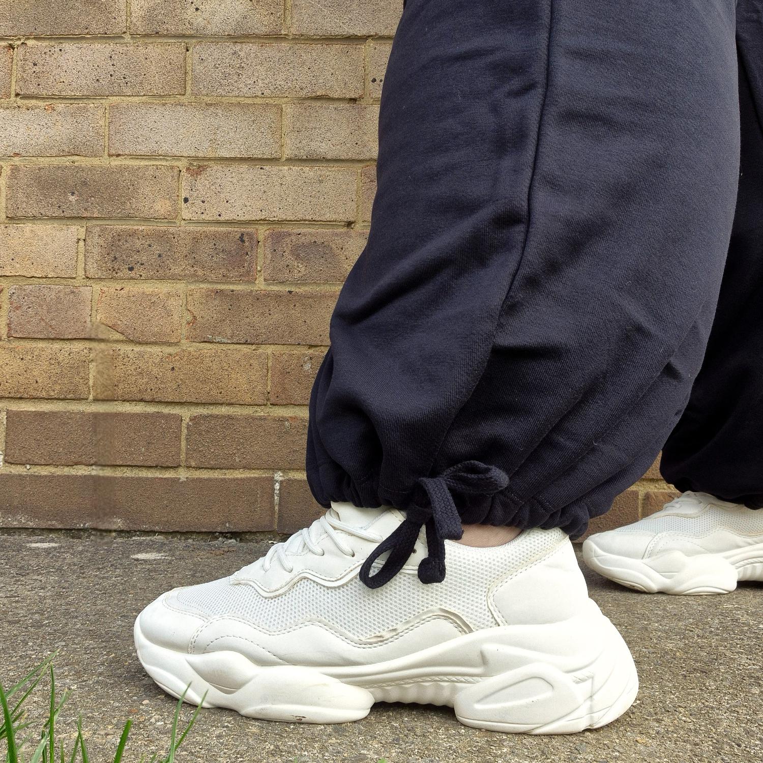 Organic Cotton Adjustable Joggers - Black - Zenithce