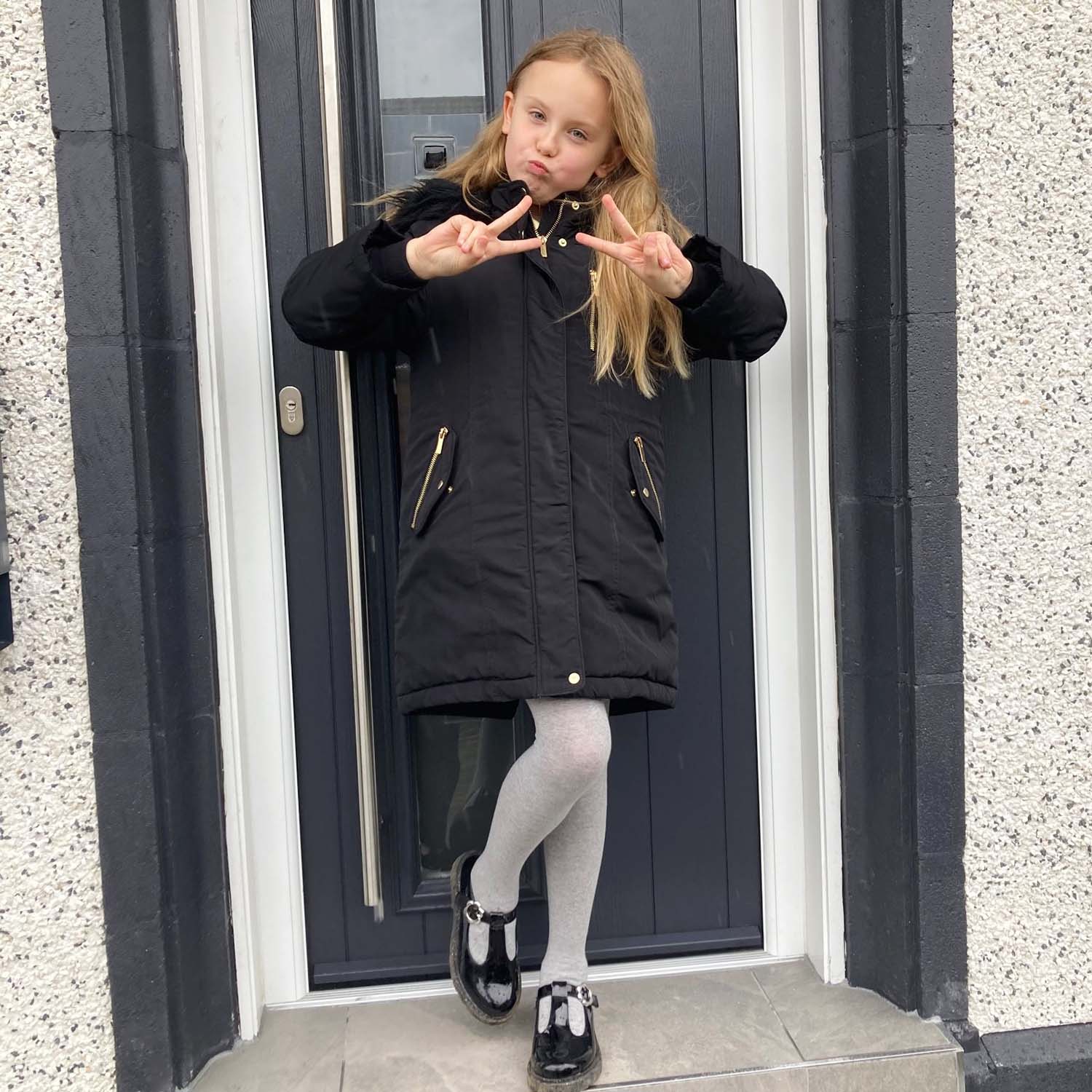 Kids Cotton Tights - Marl Grey - Zenithce