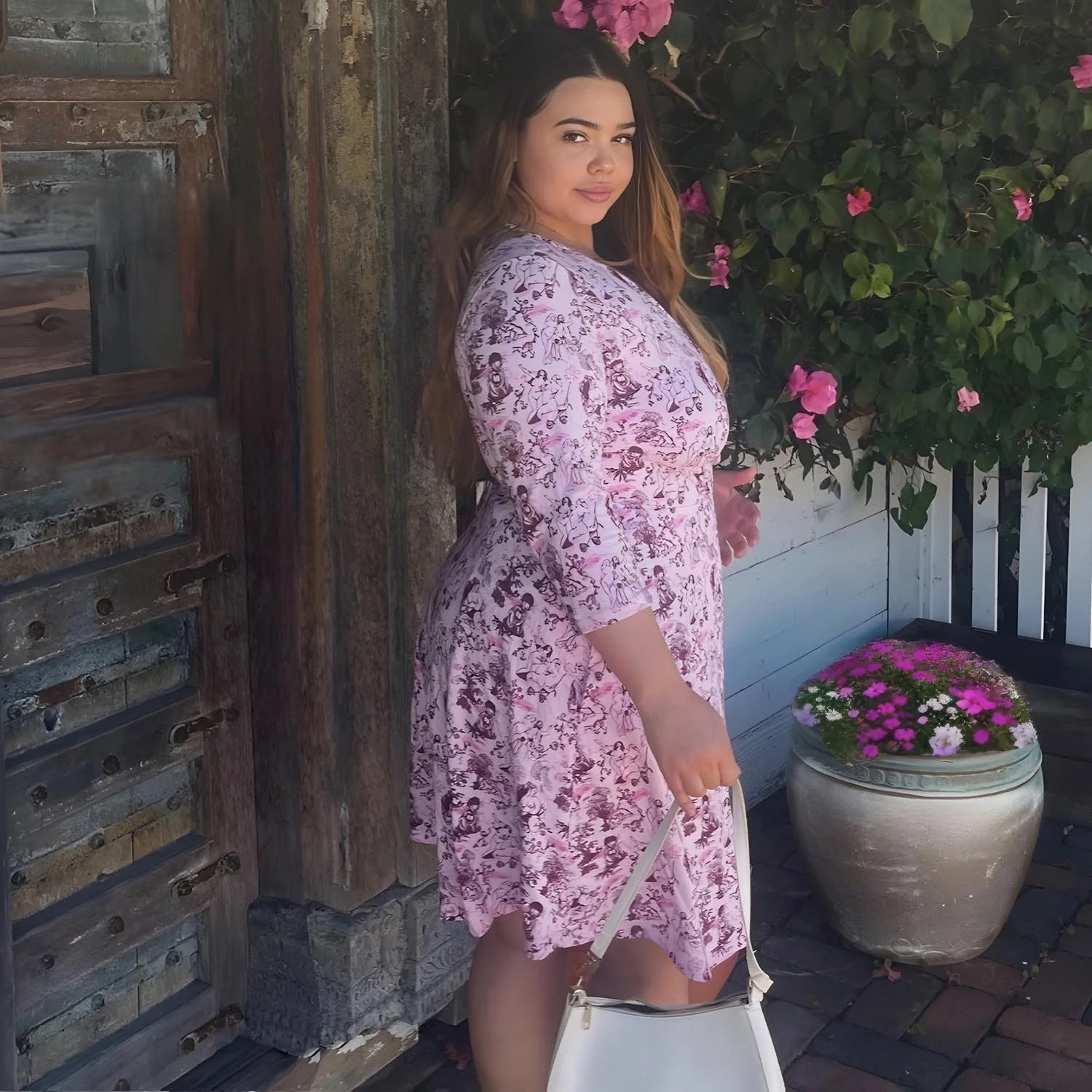 Mini Wrap Dress - Passion au Jardin - L'Amour Rose - Zenithce