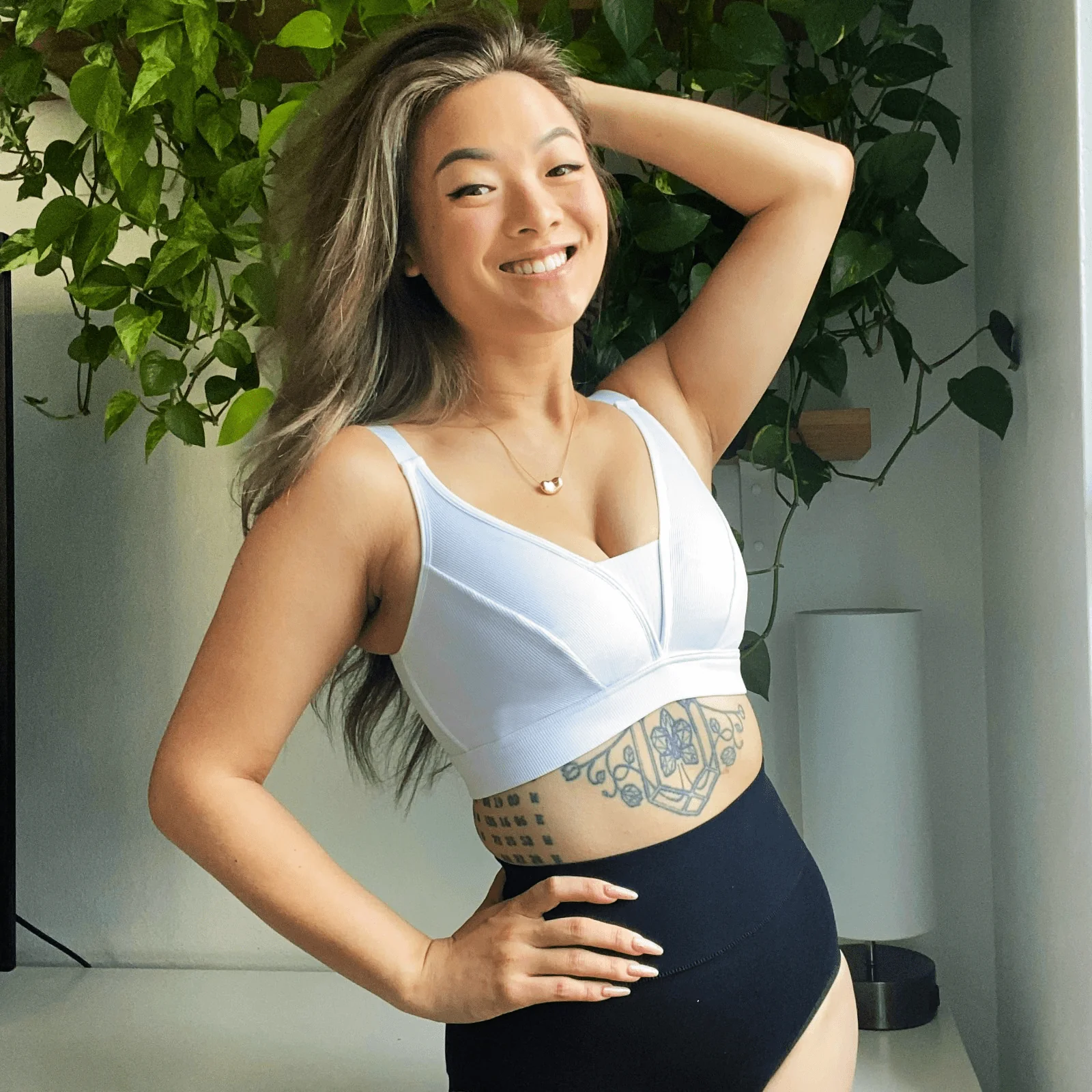 Everyday Ribbed Bra - White - Zenithce