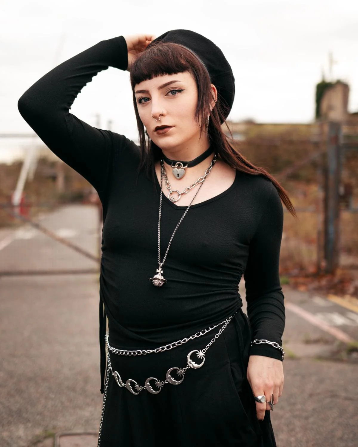 Ruched Rib Top - Black - Zenithce