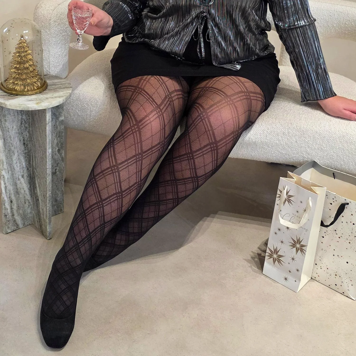 Christmas Tights - Midnight Plaid - Zenithce