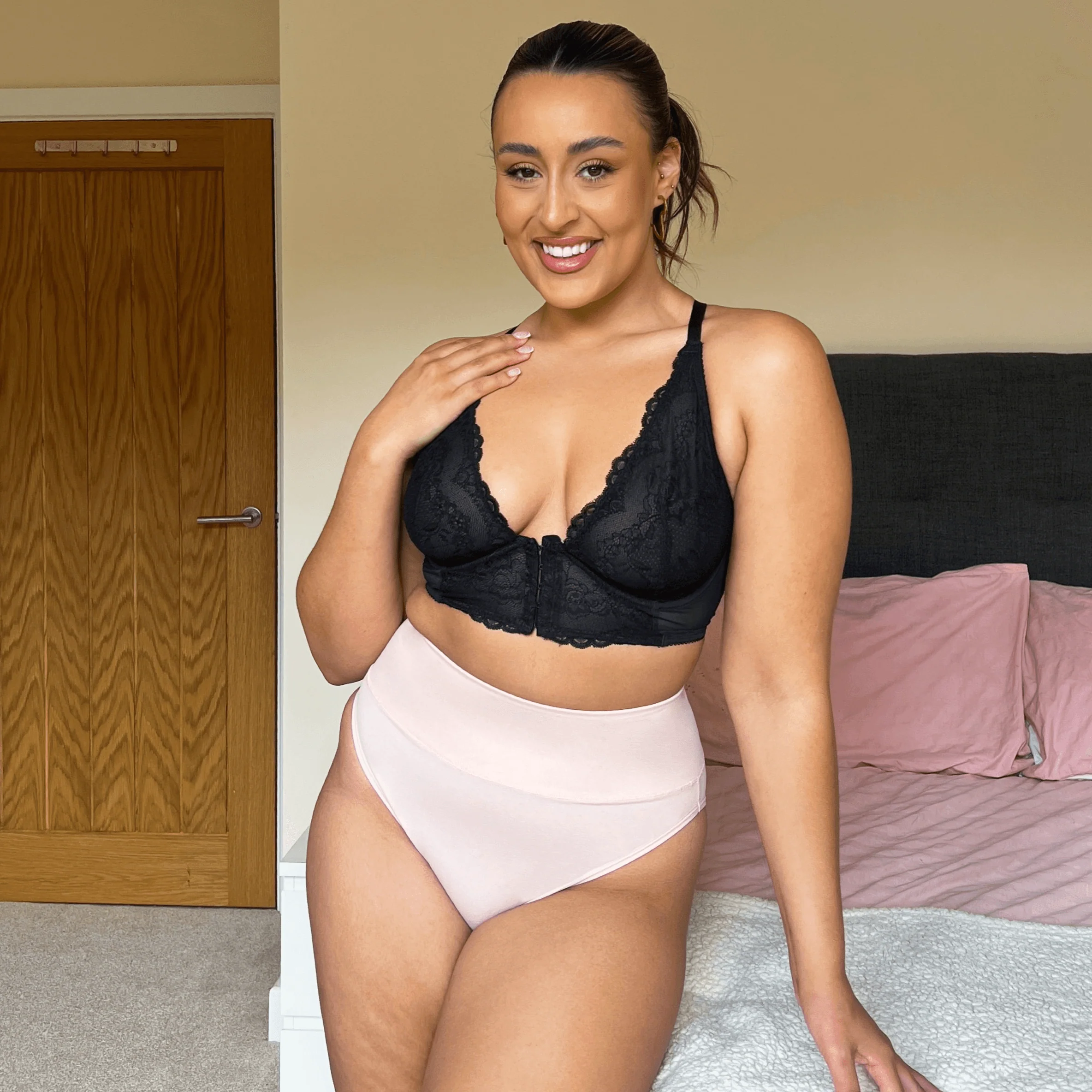 Organic Cotton Super High Leg Knickers - Ballet Pink - Zenithce