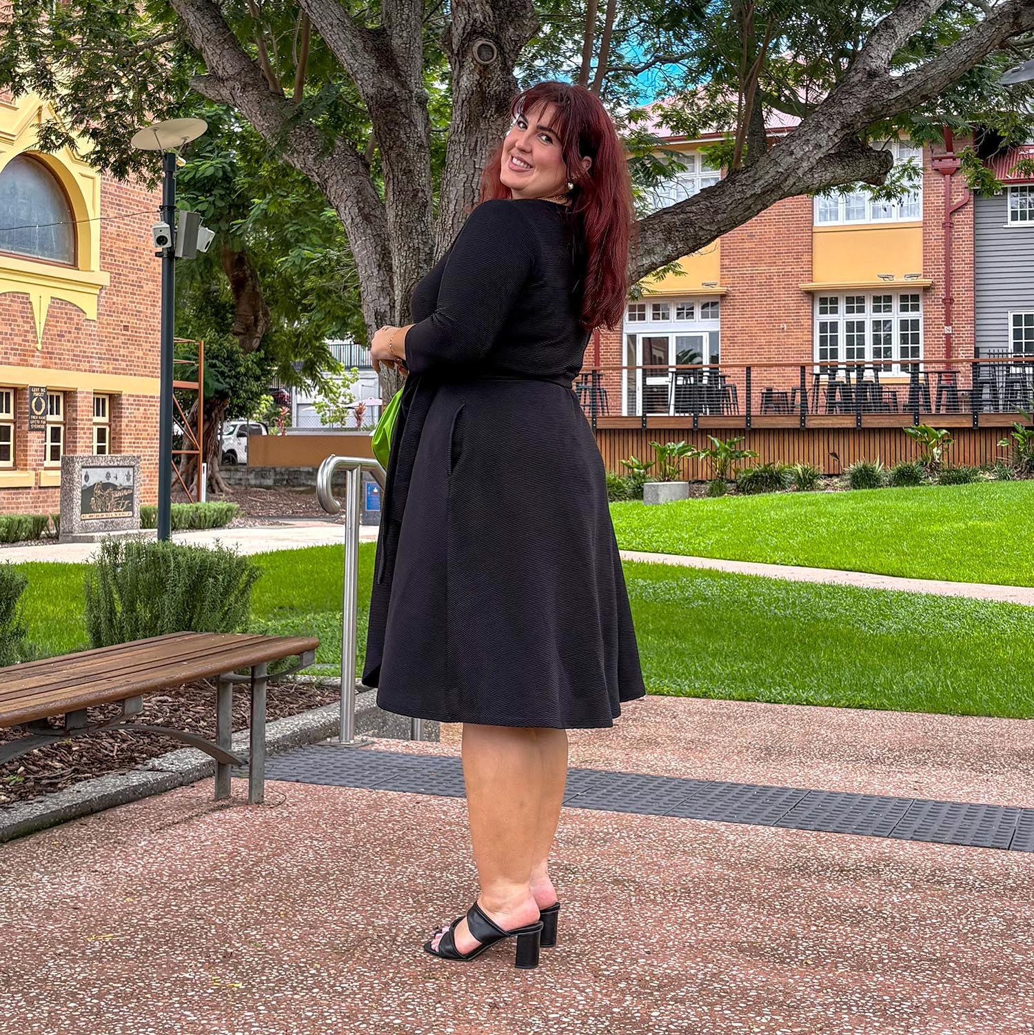 Ottoman Wrap Around Dress - Black - Zenithce