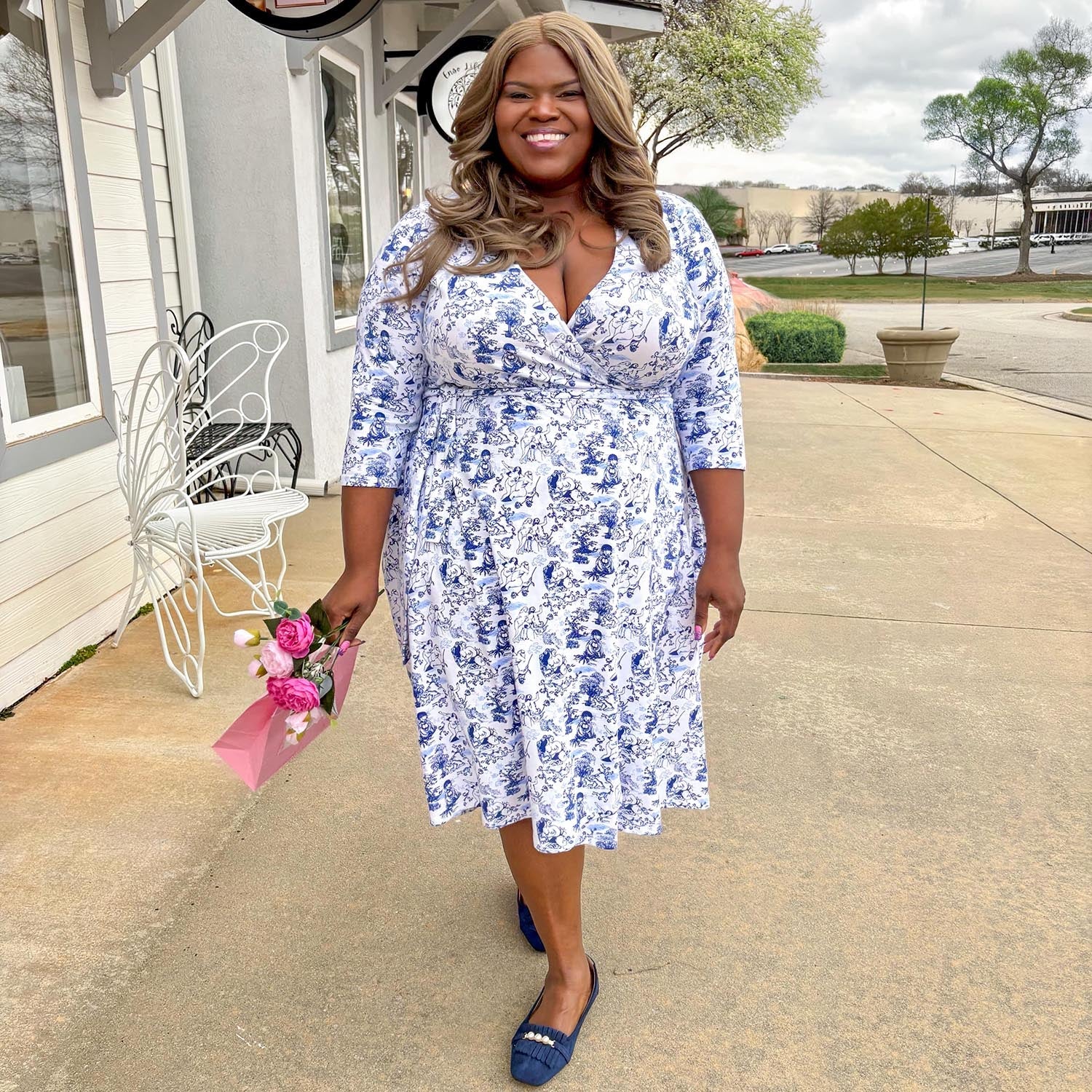 Wrap Dress - Passion au Jardin - L'Amour Bleu - Zenithce