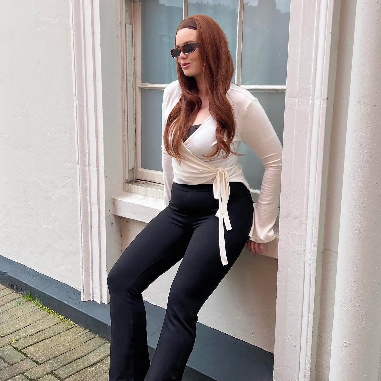 Squat-Proof Kick Flare Leggings - Black - Zenithce