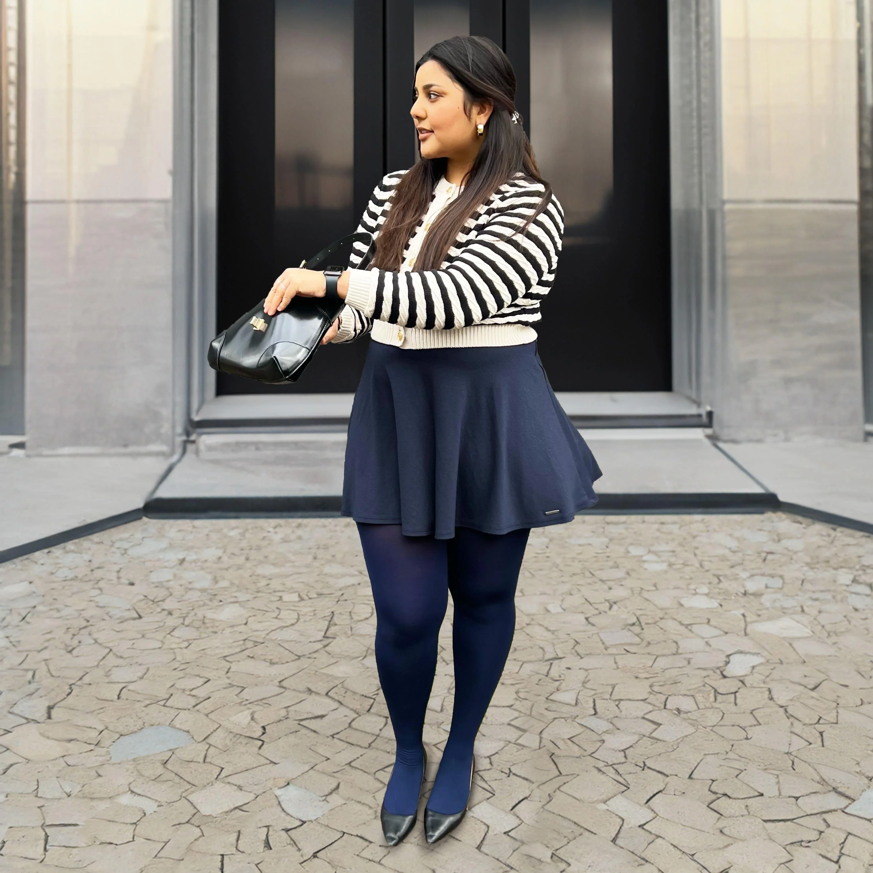 Huggy Light Compression Tights - Navy - Zenithce