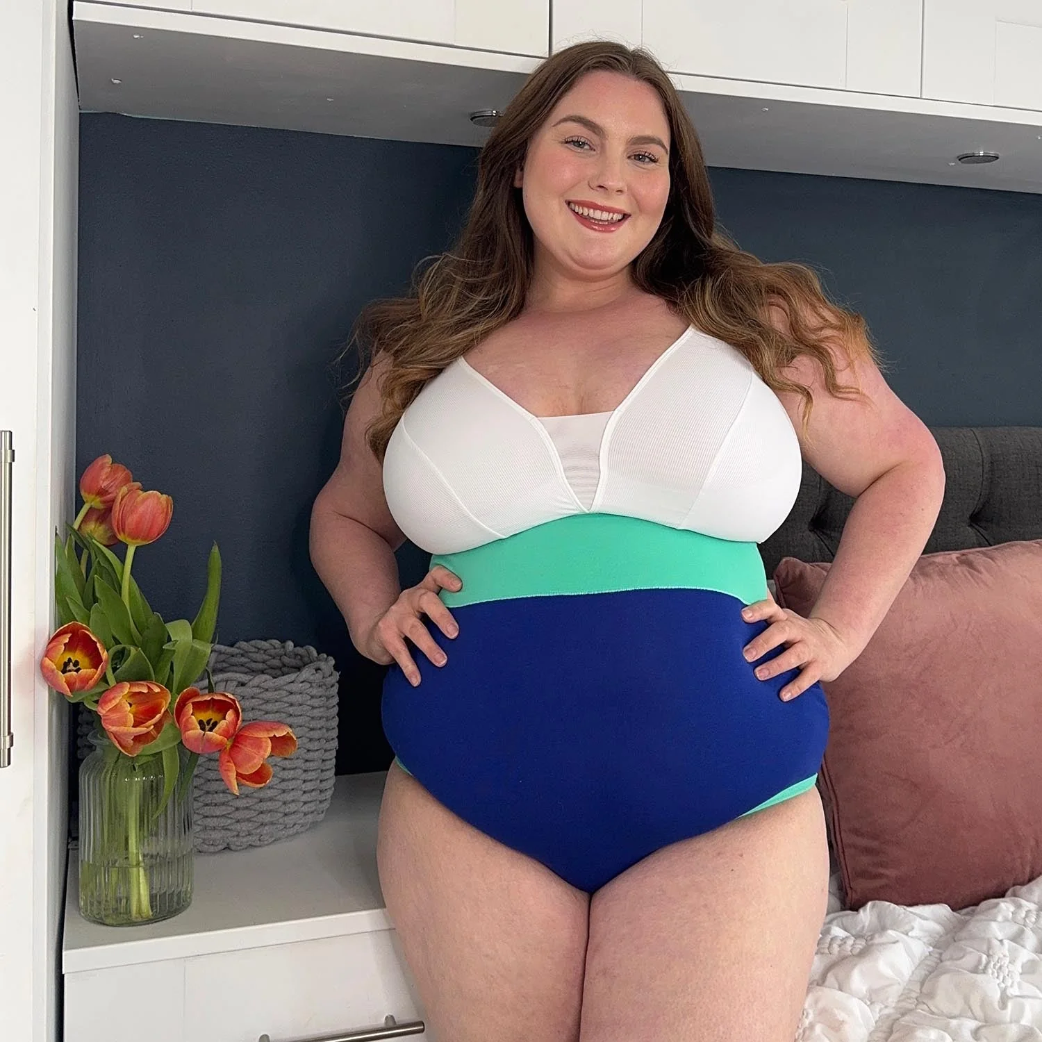 Organic Cotton Super High Waist Duo Knickers - Arabesque & Mint - Zenithce