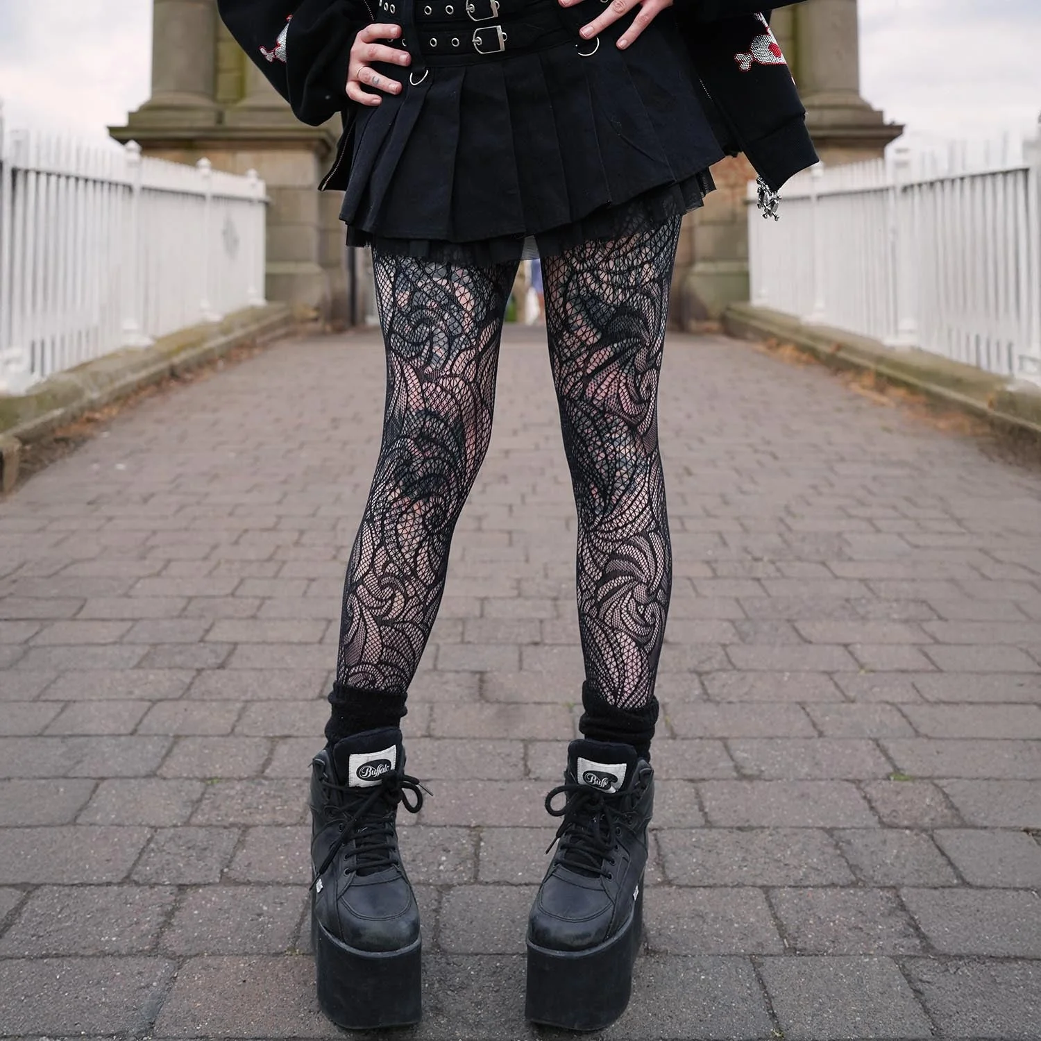 Thighs The Limit Fishnets - Timewarp - Black - Zenithce
