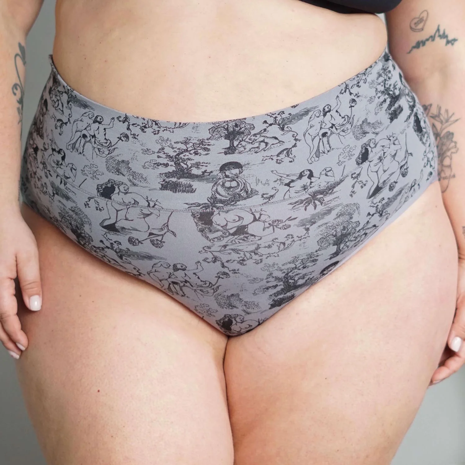 Organic Cotton Full Brief Knickers - Passion au Jardin - L'Amour Noir - Zenithce