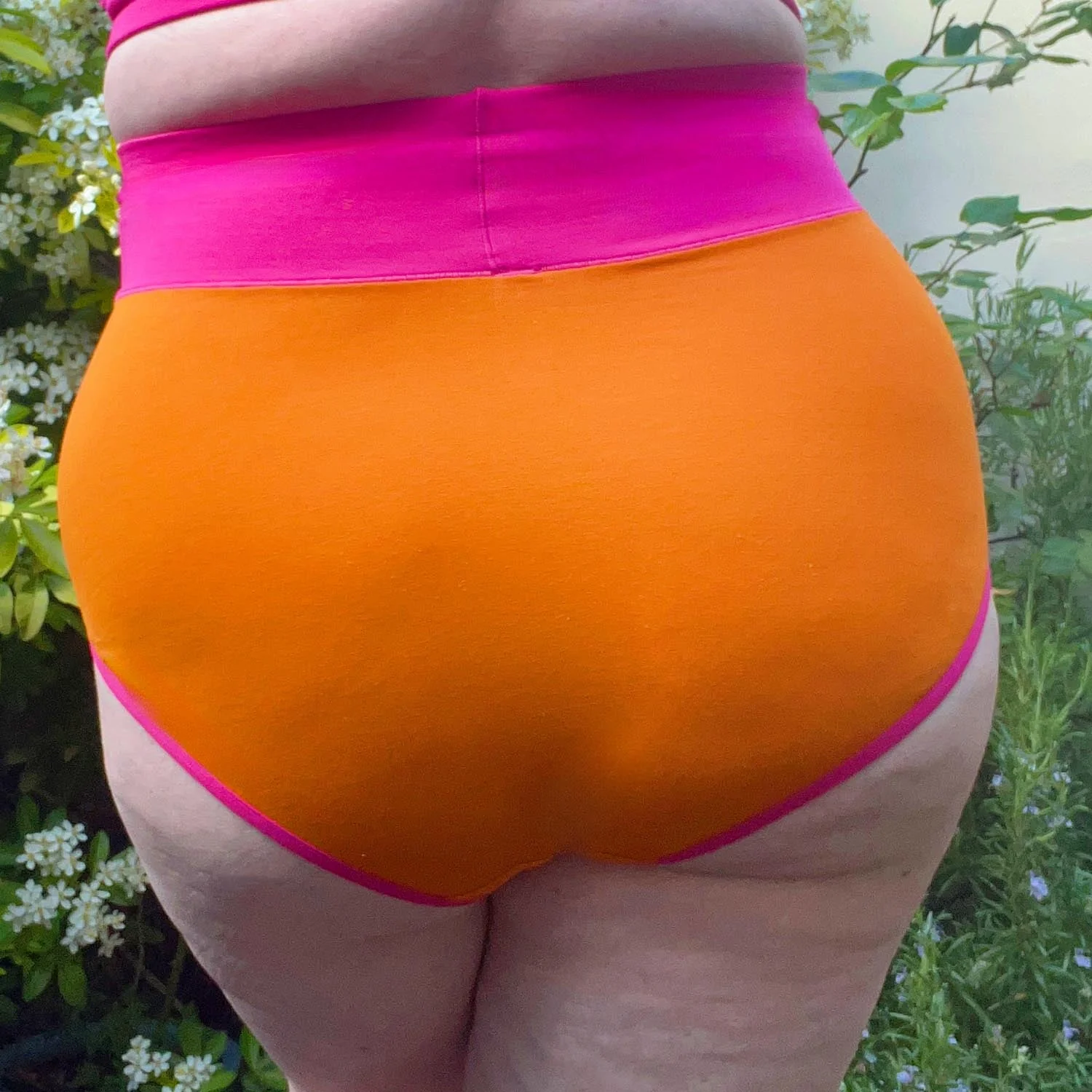 Organic Cotton Super High Waist Duo Knickers - Papaya & Barbara - Zenithce