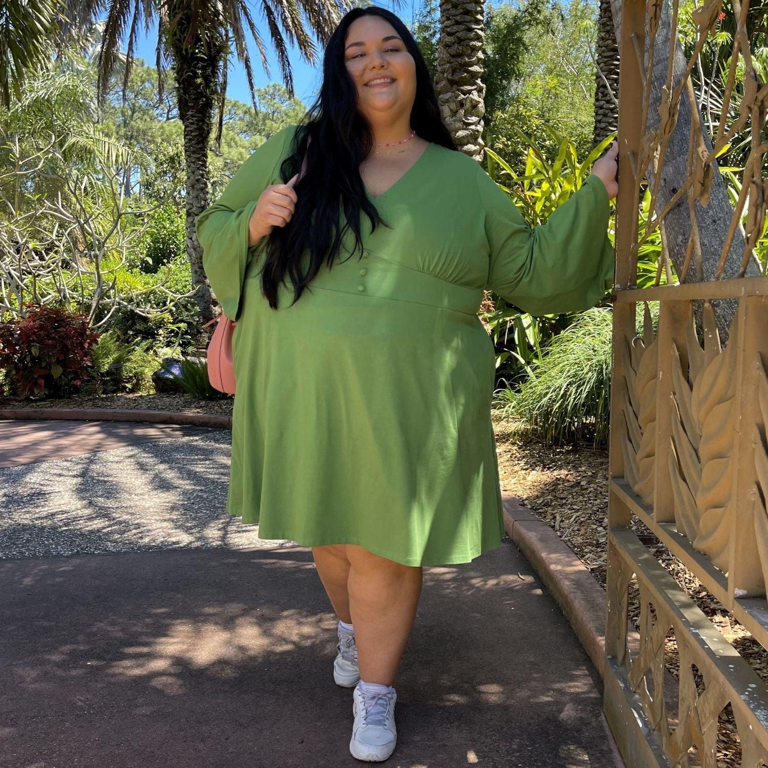 Bell Sleeve Mini Dress - Meadow - Zenithce