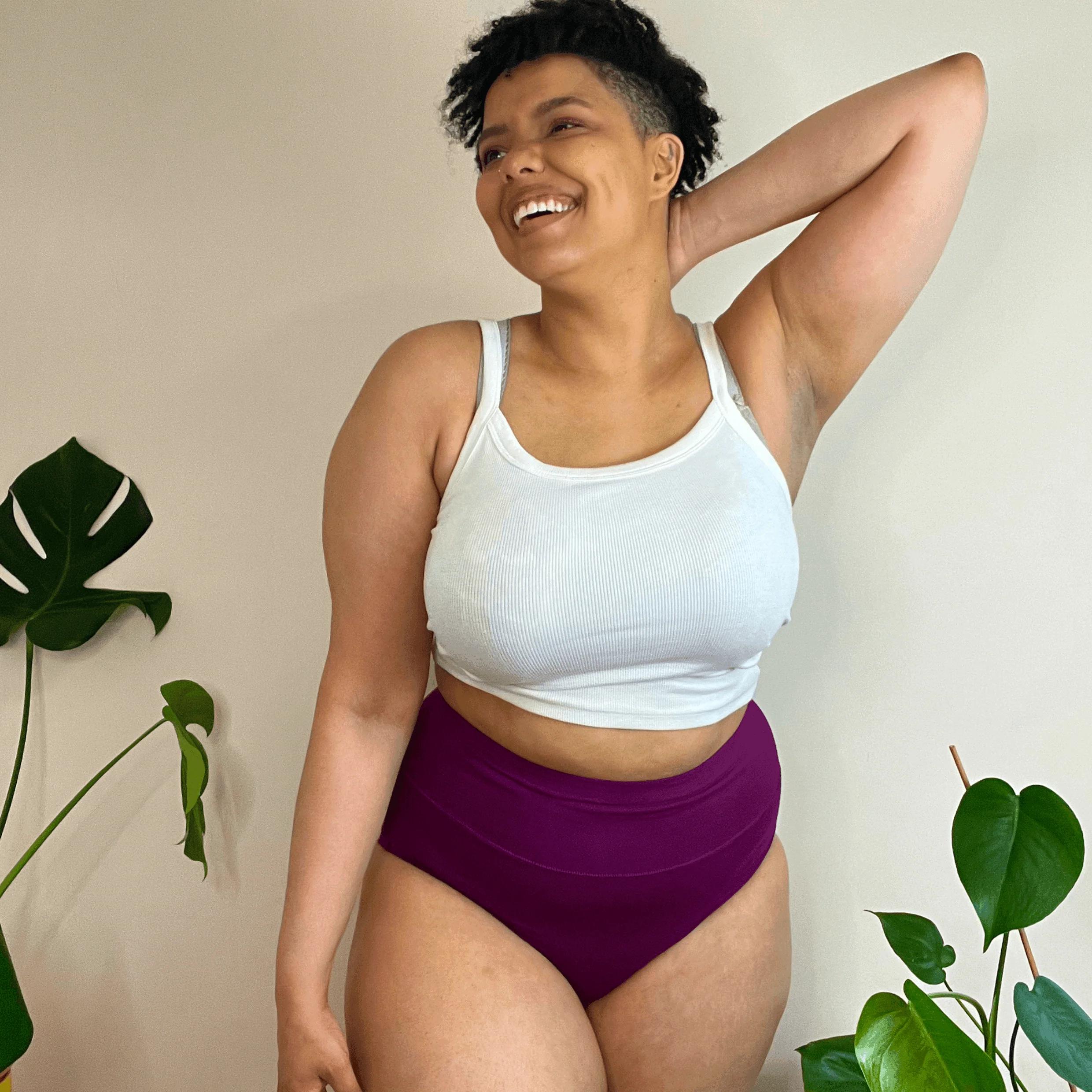 Organic Cotton Full Brief Knickers - Figgy Pudding - Zenithce