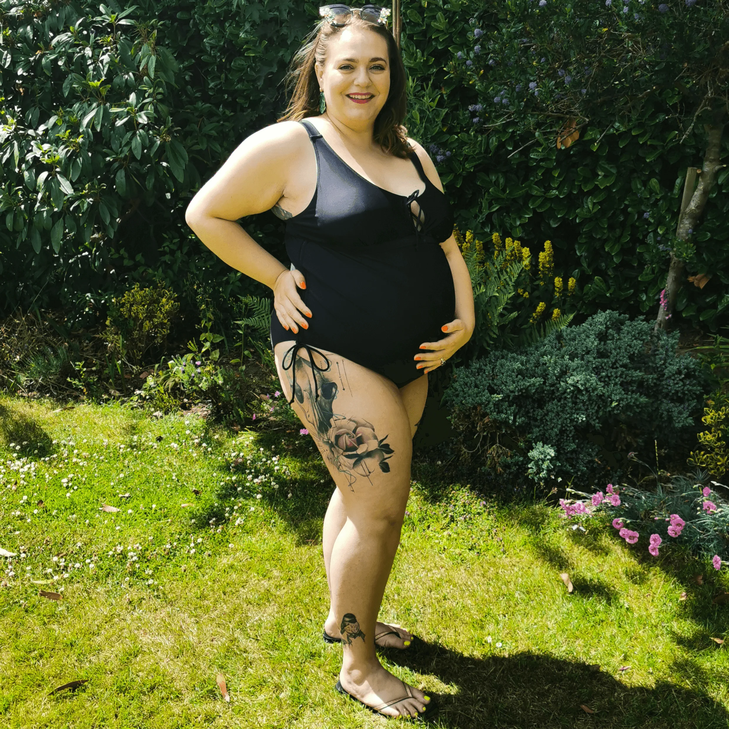 That loving feel'in Maternity Swimsuit - Black - Zenithce