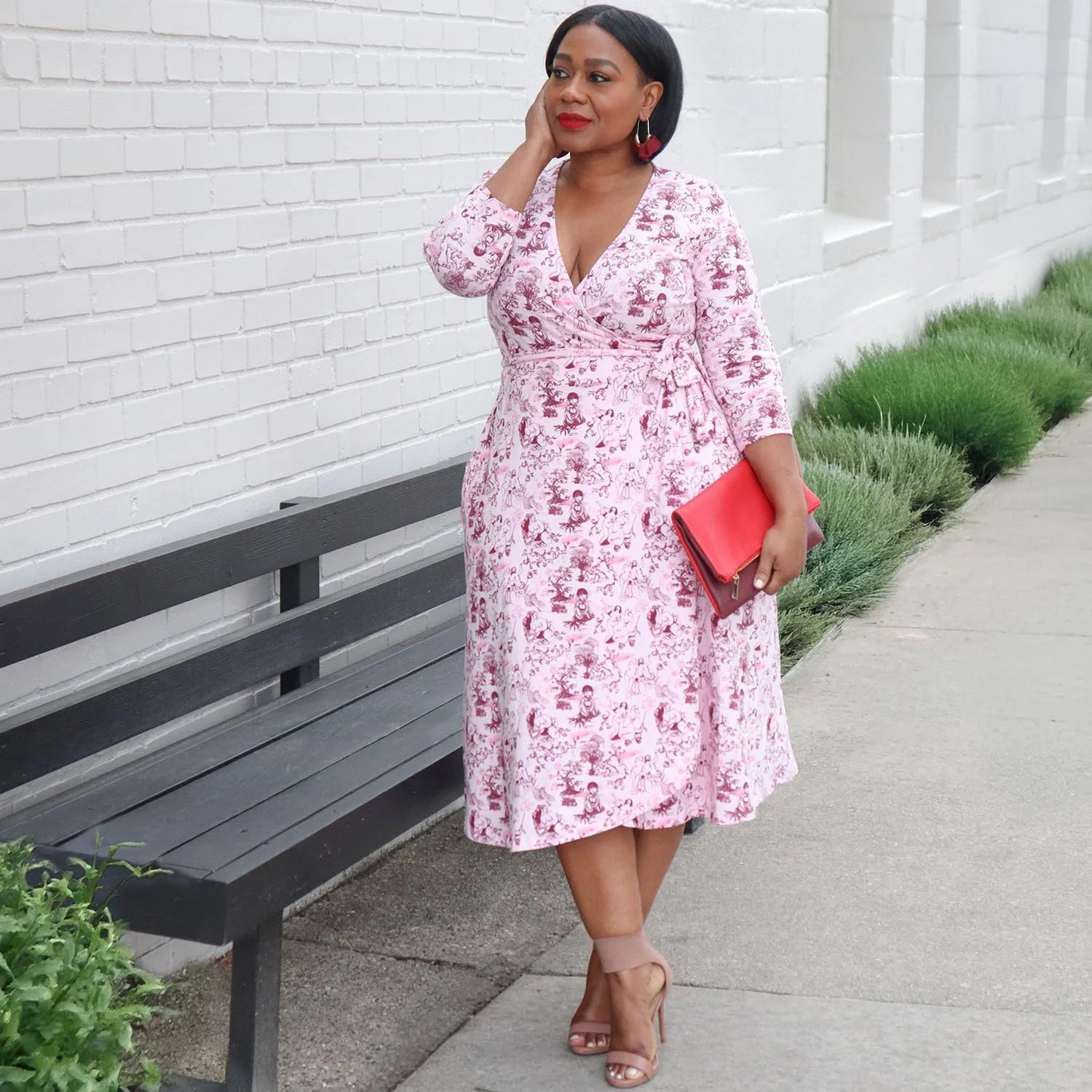 Wrap Dress - Passion au Jardin - L'Amour Rose - Zenithce