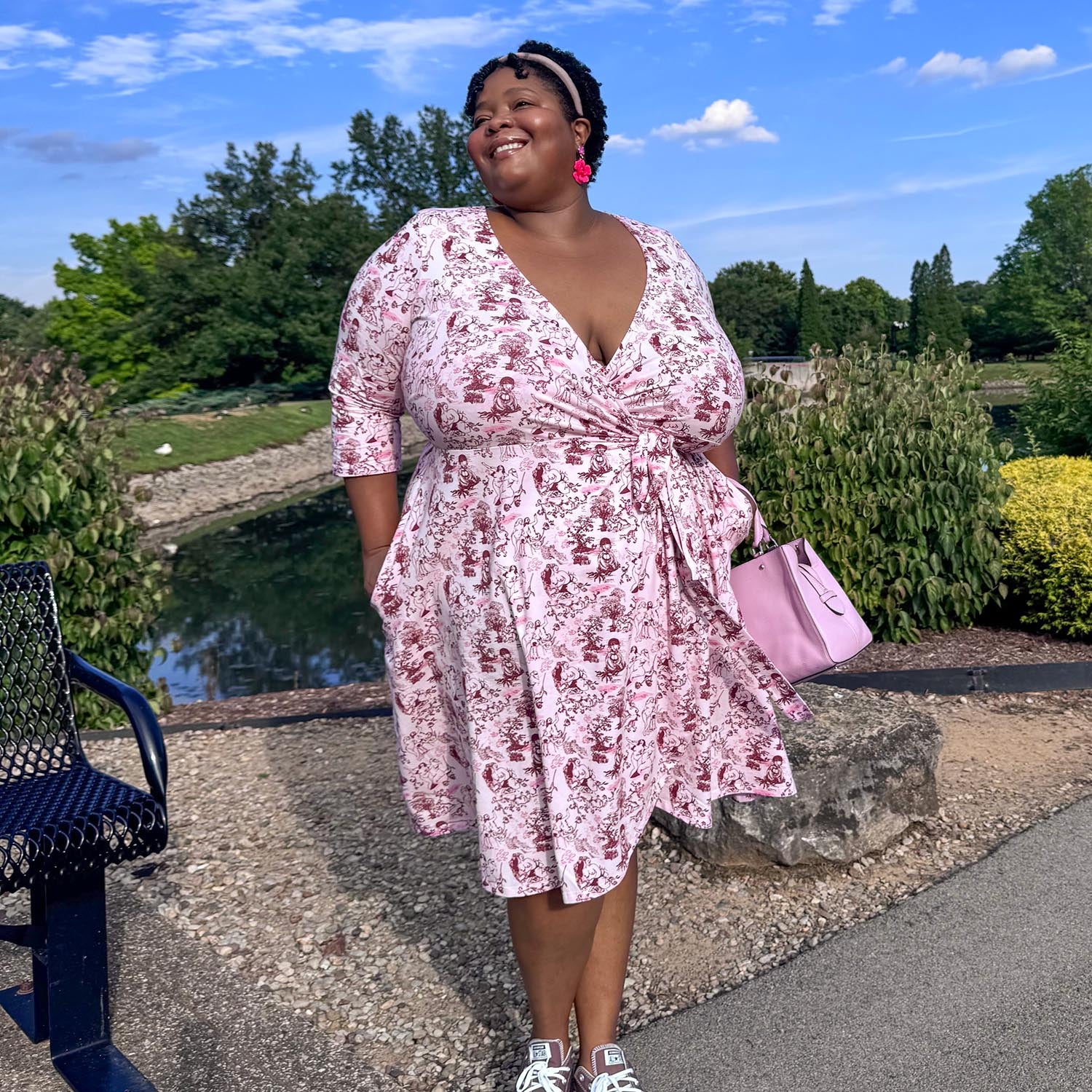 Wrap Dress - Passion au Jardin - L'Amour Rose - Zenithce