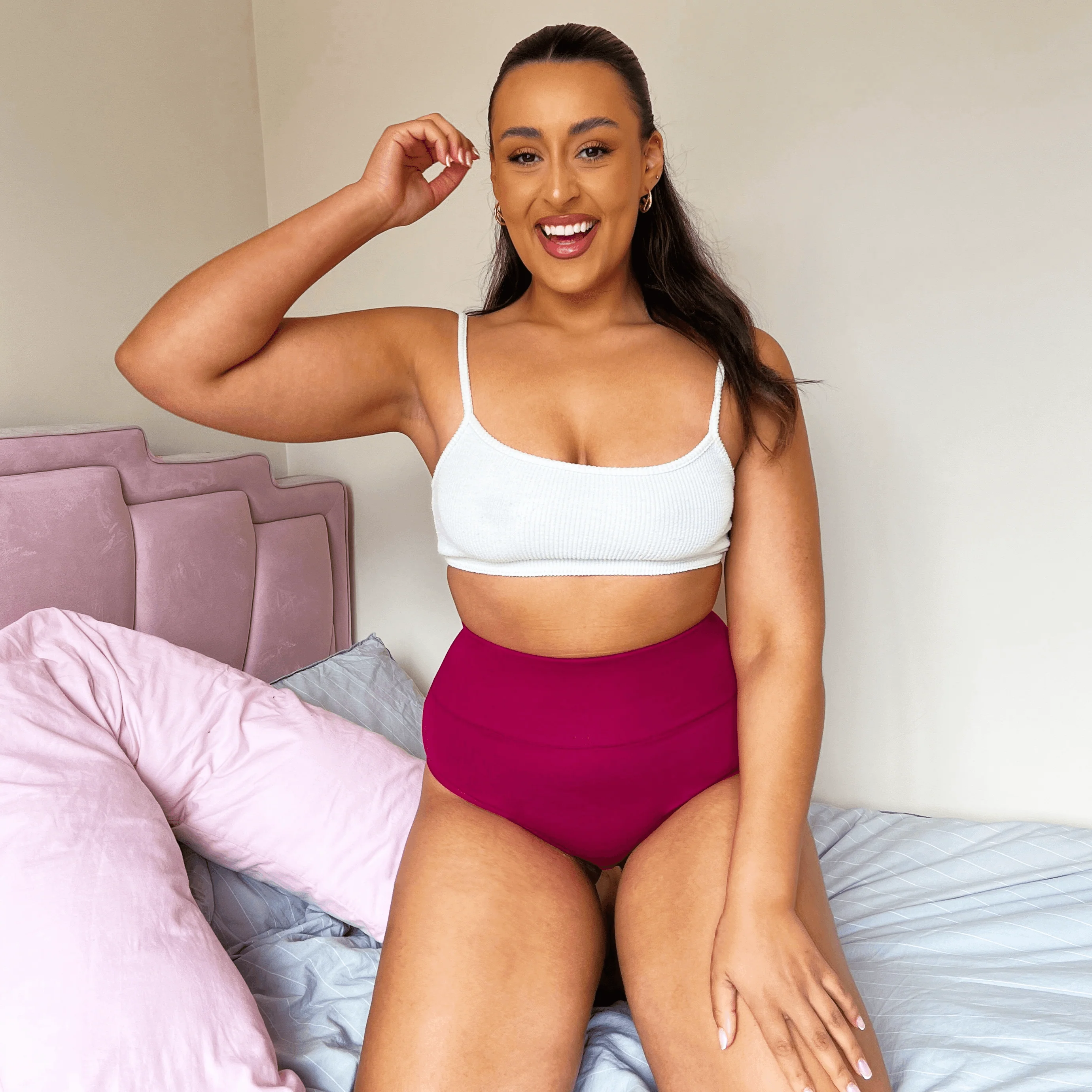 Organic Cotton Full Brief Knickers - Raspberry Pie - Zenithce