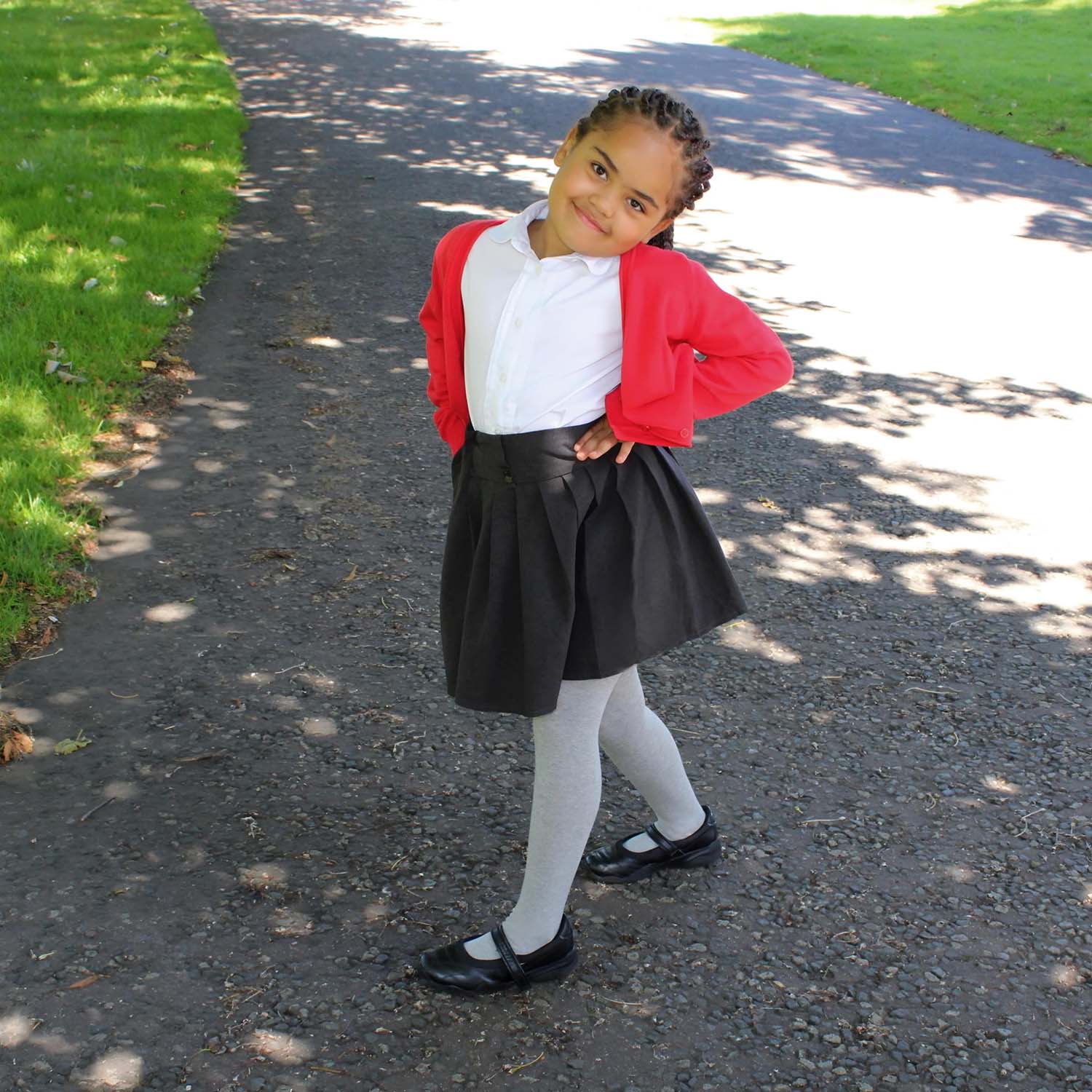 Kids Cotton Tights - Marl Grey - Zenithce