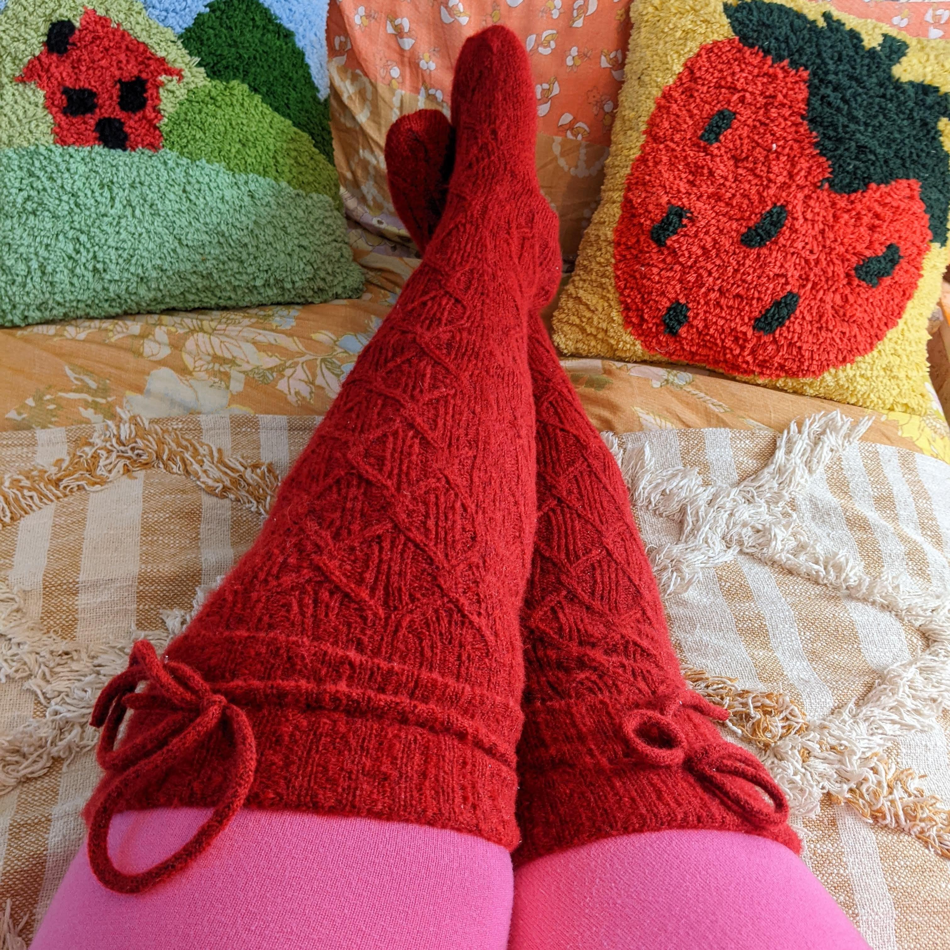 Thigh High Socks - Lobster - Zenithce