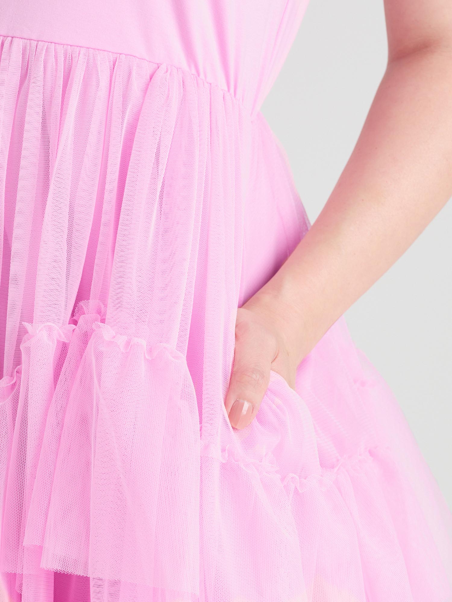 Tee Mesh Dress - Pink Frosting - Zenithce