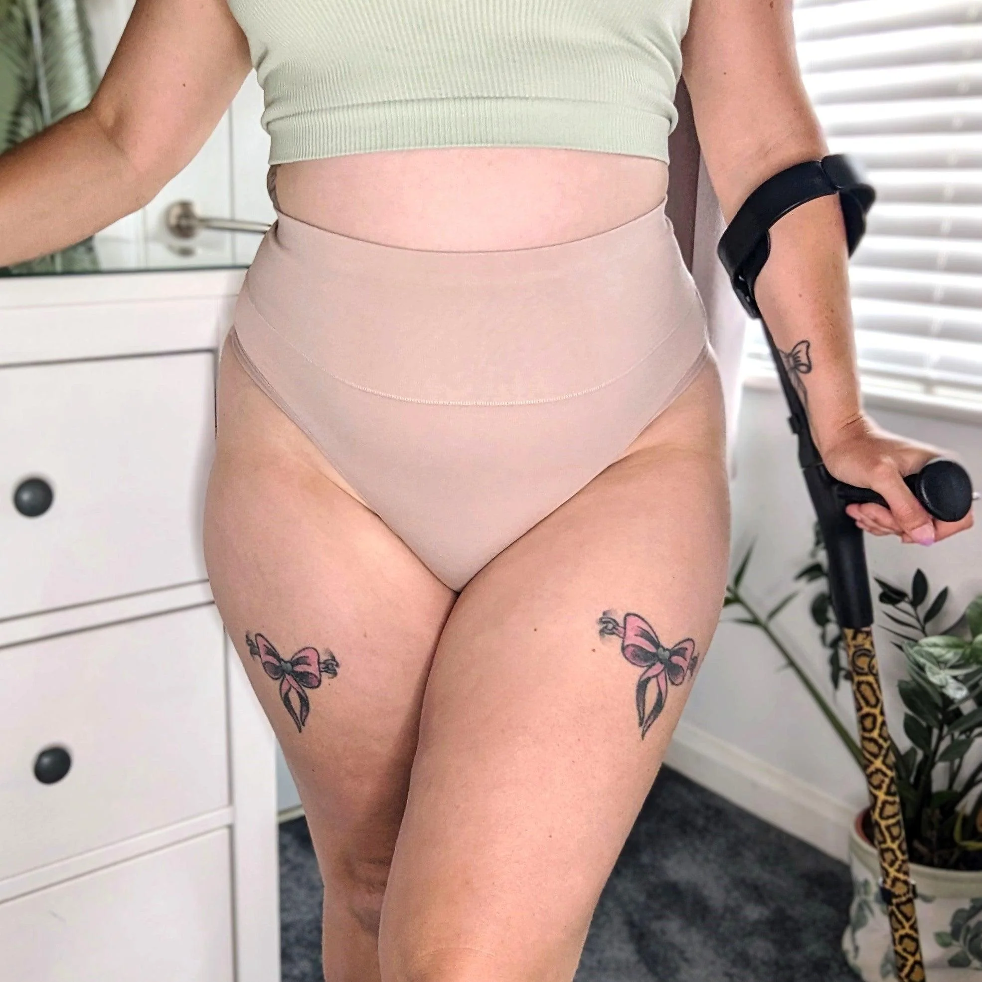 Organic Cotton Cheeky High Leg Knickers - Milk Bottle - Zenithce