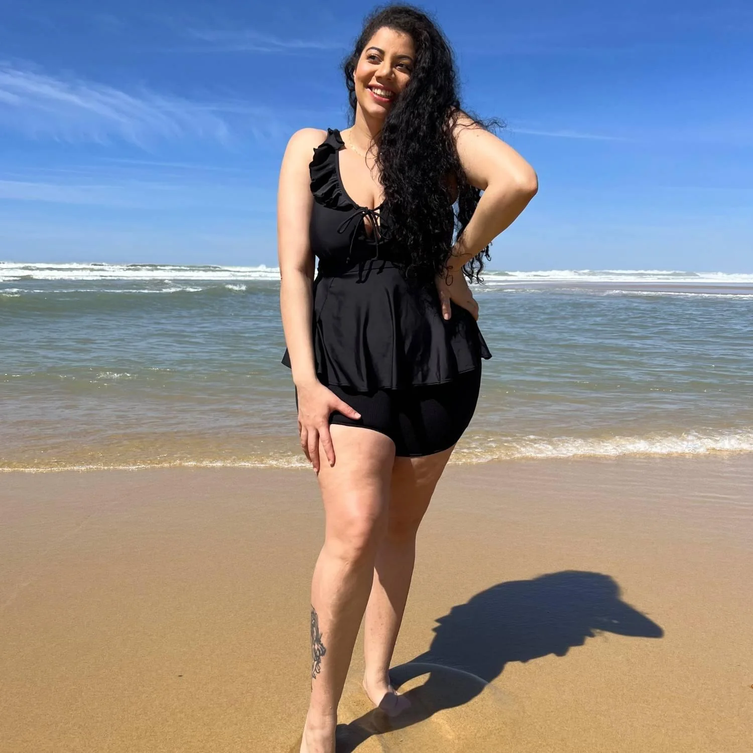 Beam Me Up Tankini Top - Black - Zenithce