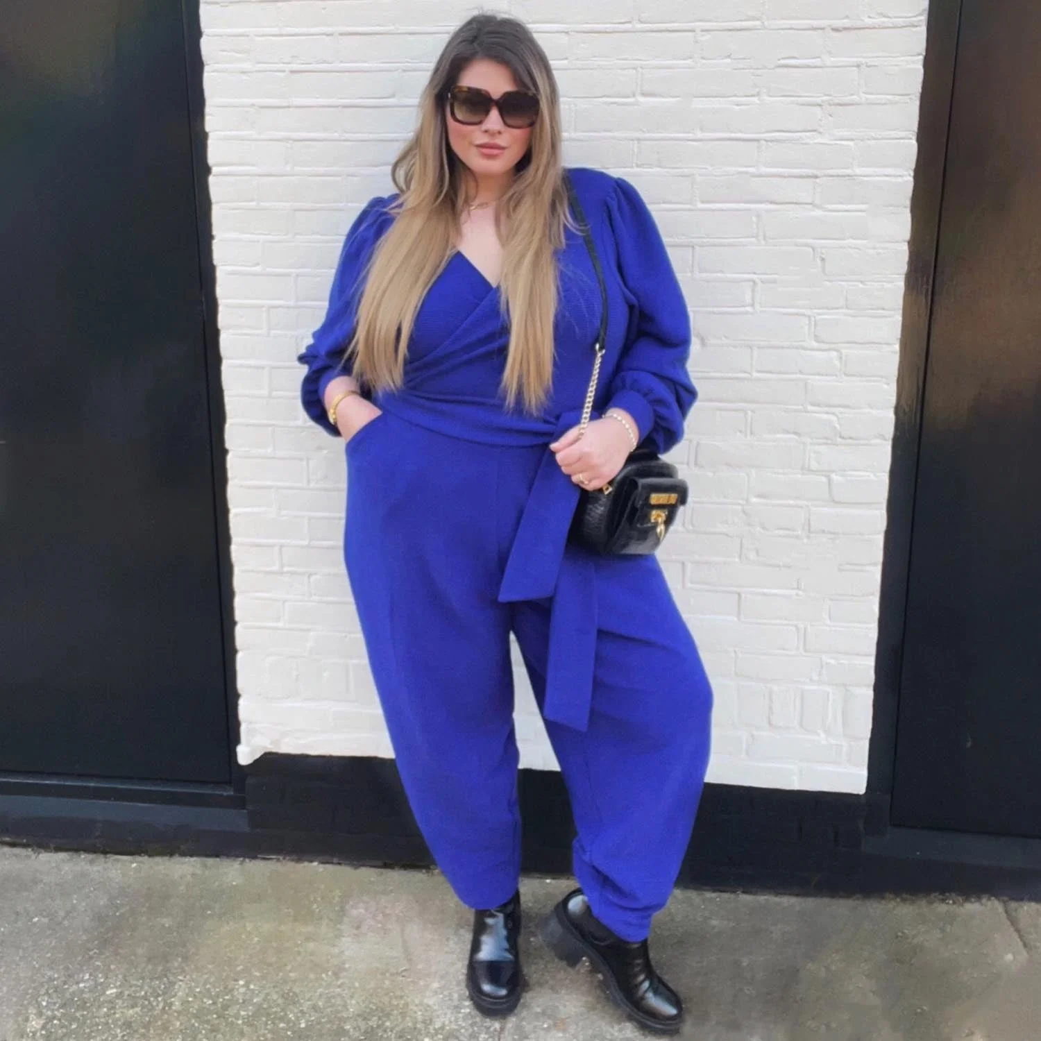 Ottoman Long Sleeve Wrap Jumpsuit - Aretha - Zenithce