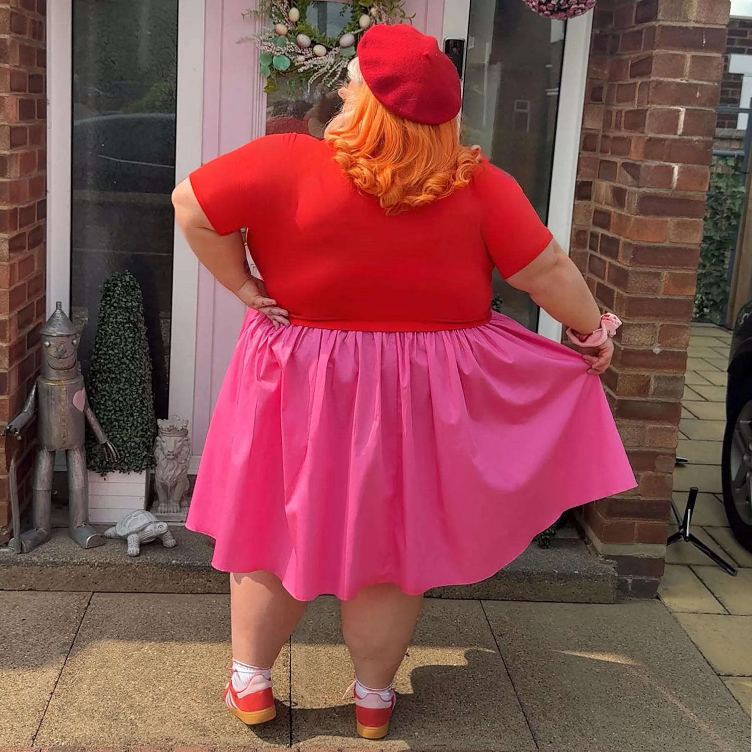 Poplin Tee Dress - Sangria/Pink Lady - Zenithce