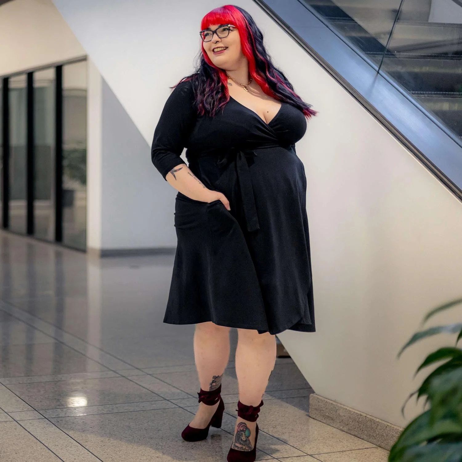 Wrap Dress - Black - Zenithce