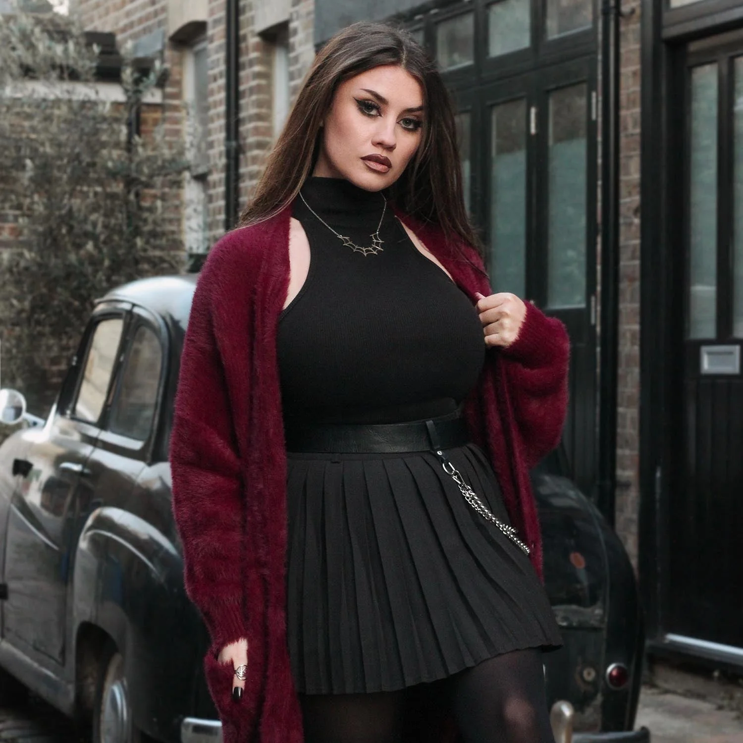 Fluffy Cardigan - Cherry - Zenithce